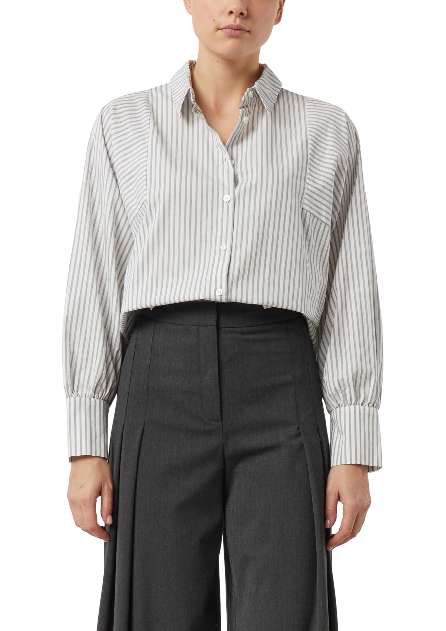Comma Gestreifte Hemdbluse aus Popeline