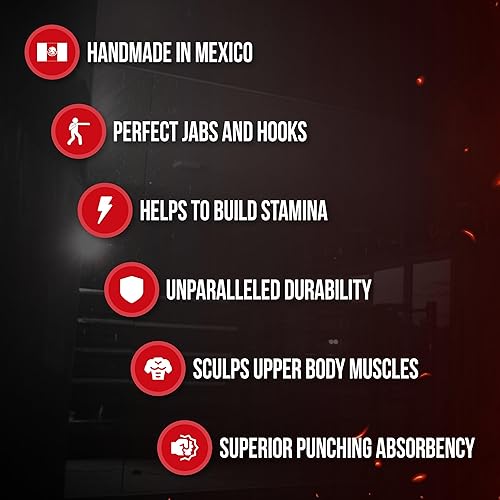 Miniatura 12 de CLETO REYES Saco de boxeo de doble extremo para entrenamiento de boxeo, entrenamiento de gimnasio, MMA, kickboxing, Muay Thai México,Negro -,Clásico