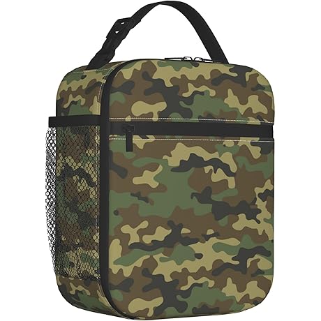 Green Camo Lunch Box For Boys And Girls