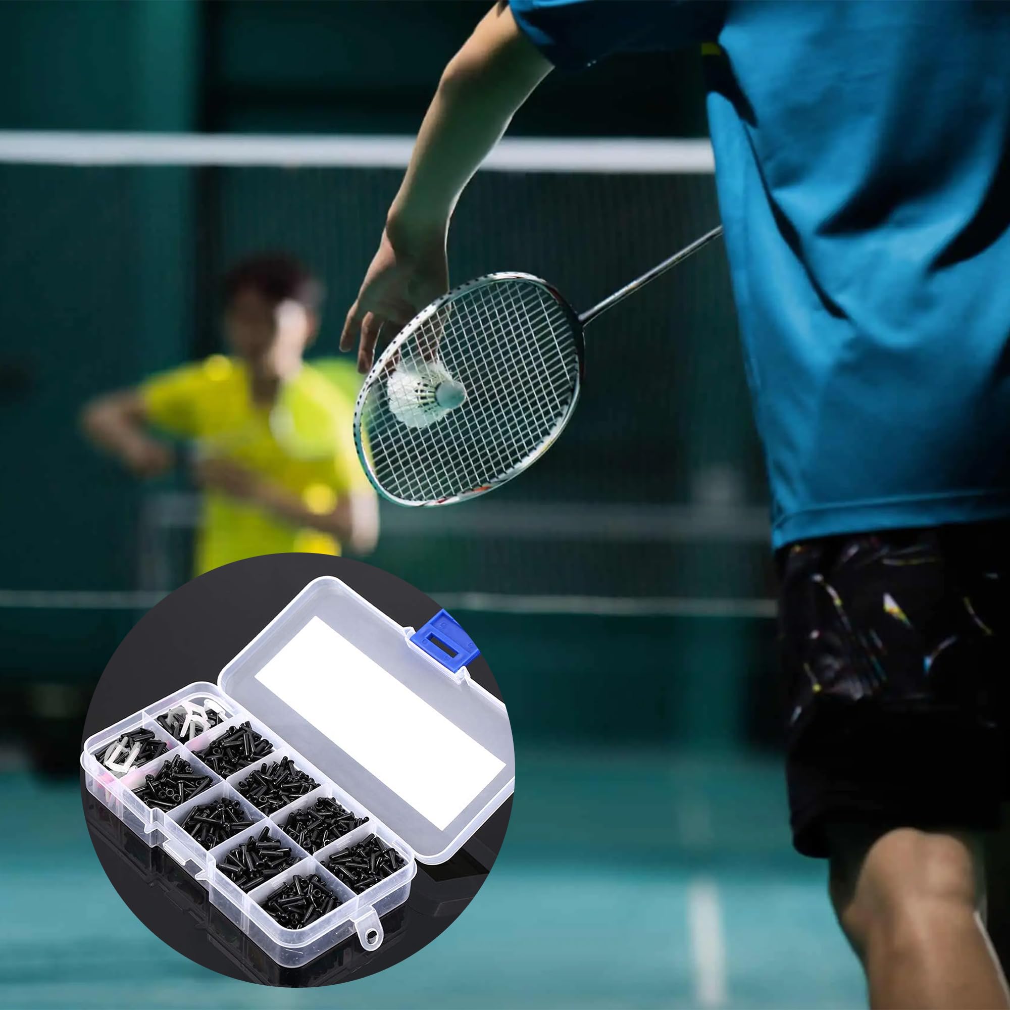 CHENNAN Boîte Outil Oeillets Badminton Raquettes Rechange Réparation