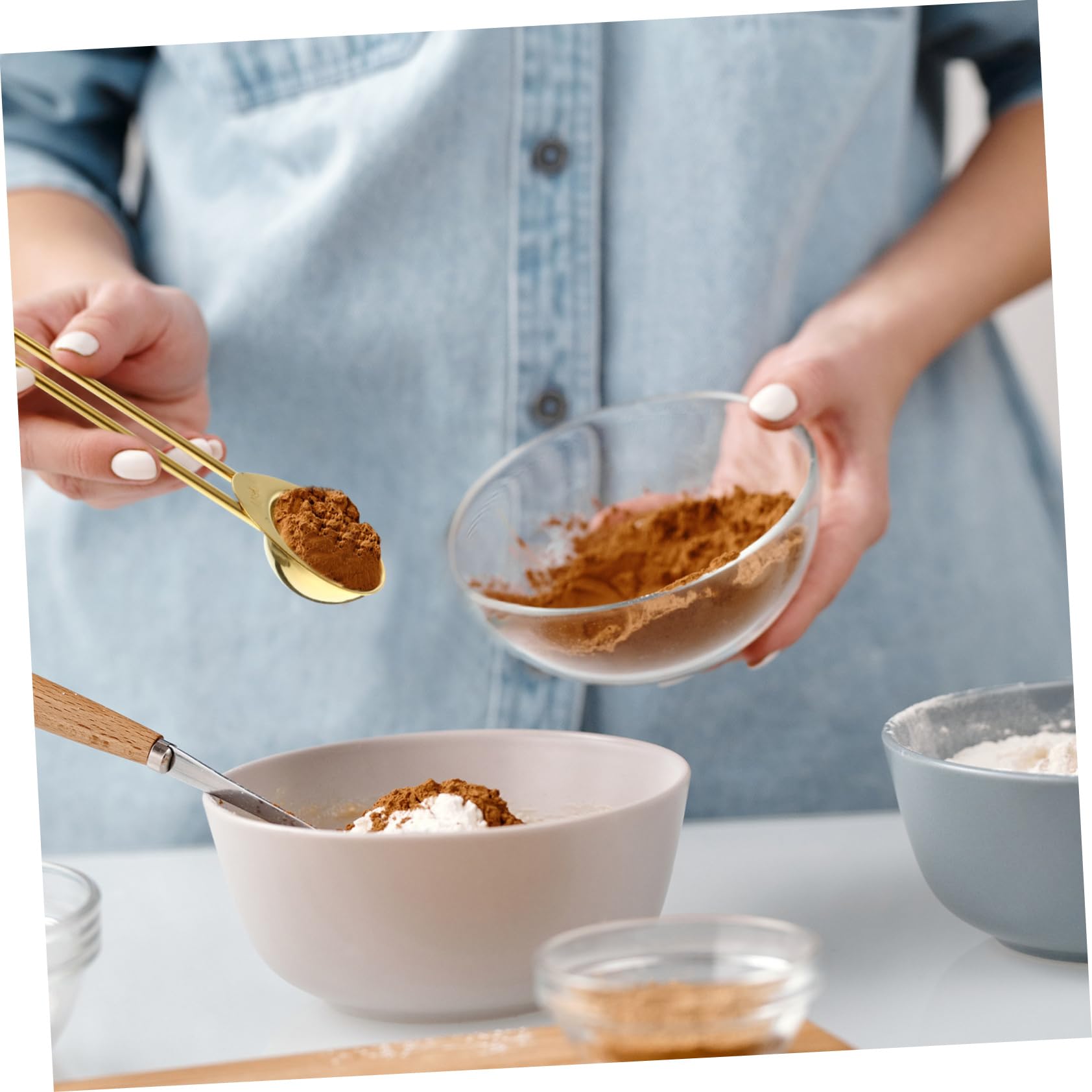 DECHOUS Set Di Utensili Da Cucina in Acciaio Inossidabile - Kit Di 9 Cucchiai Dosatori E Cucchiai Normali Utensili Da Cucina E Facili Da Pulire