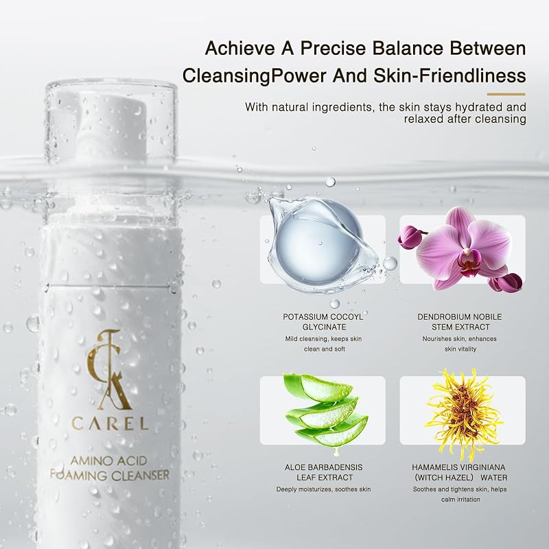 CA CAREL Face Cleanser Amino Acid Foaming Cleanser – Suitable for all skin types