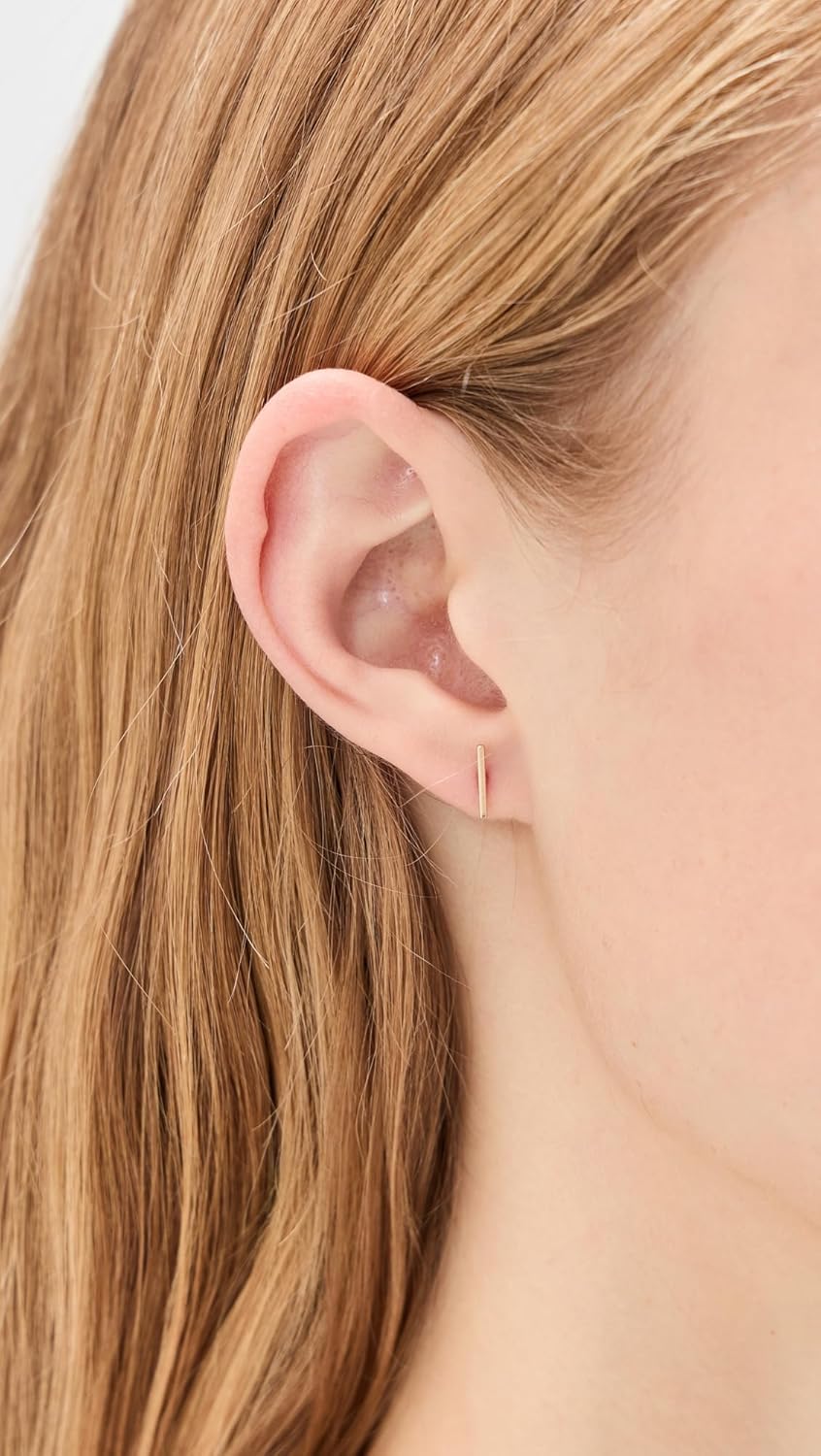 Zoe Chicco Women's 14k Gold Thin Bar Single Stud Earring - Image 3