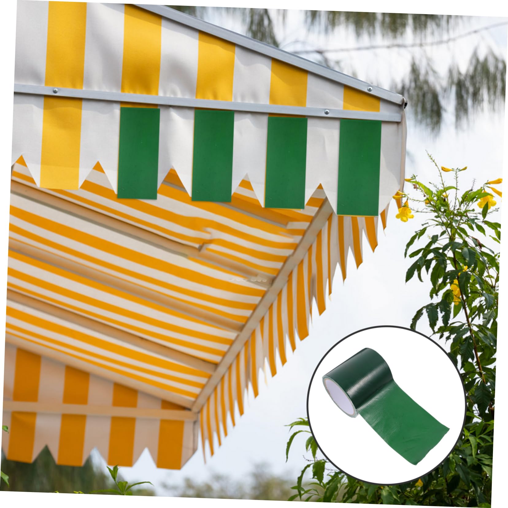 Ruban Adhésif en Tissu Fibre de Verre Nylon pour Bâche Imperméable de Réparation Facile à Appliquer Vert pour Auvent et Trampoline en Extérieur