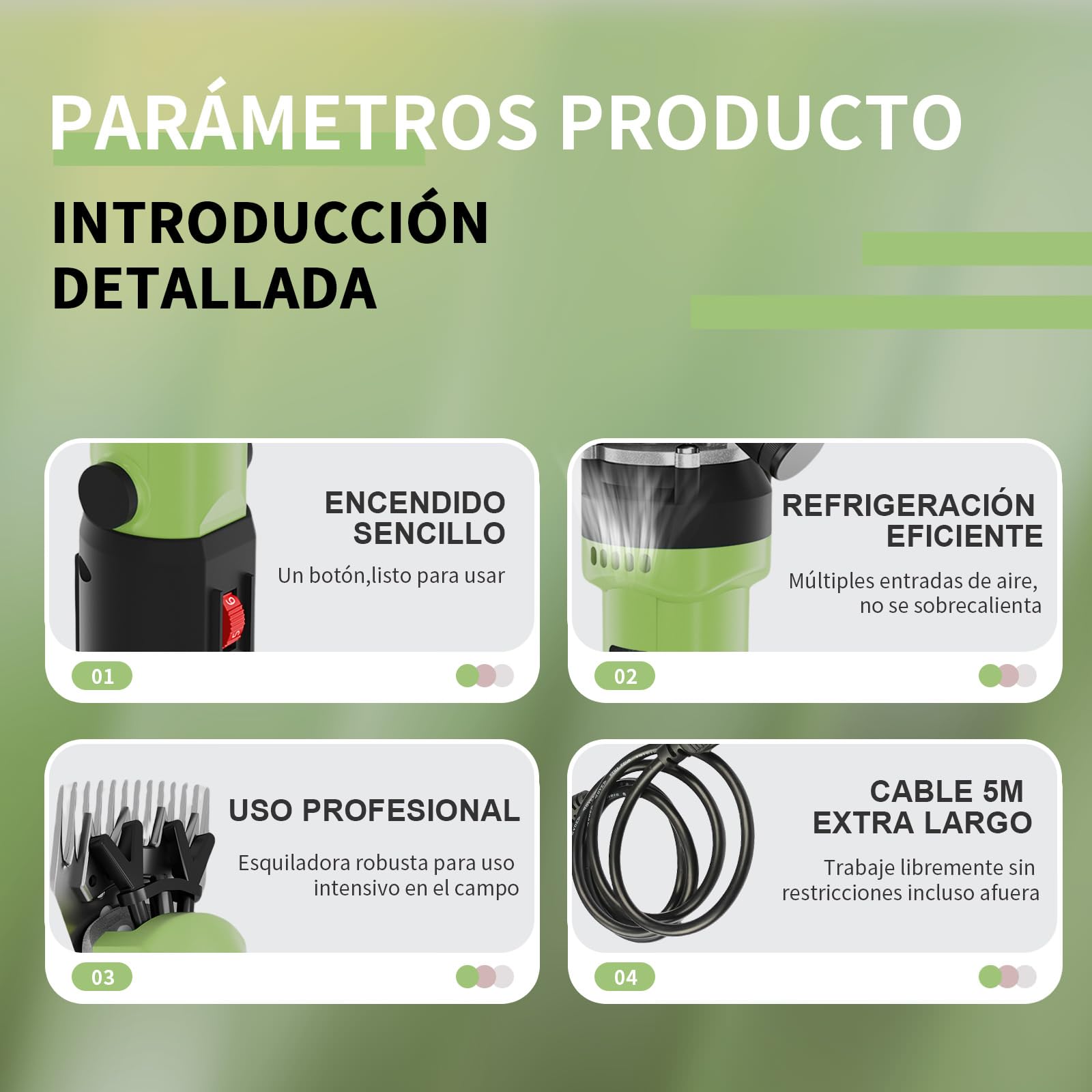 Maquina Esquilar Ovejas Profesional 1200W 6 Velocidades 3200 RPM Cortapelos Electrico para Cabras Alpacas