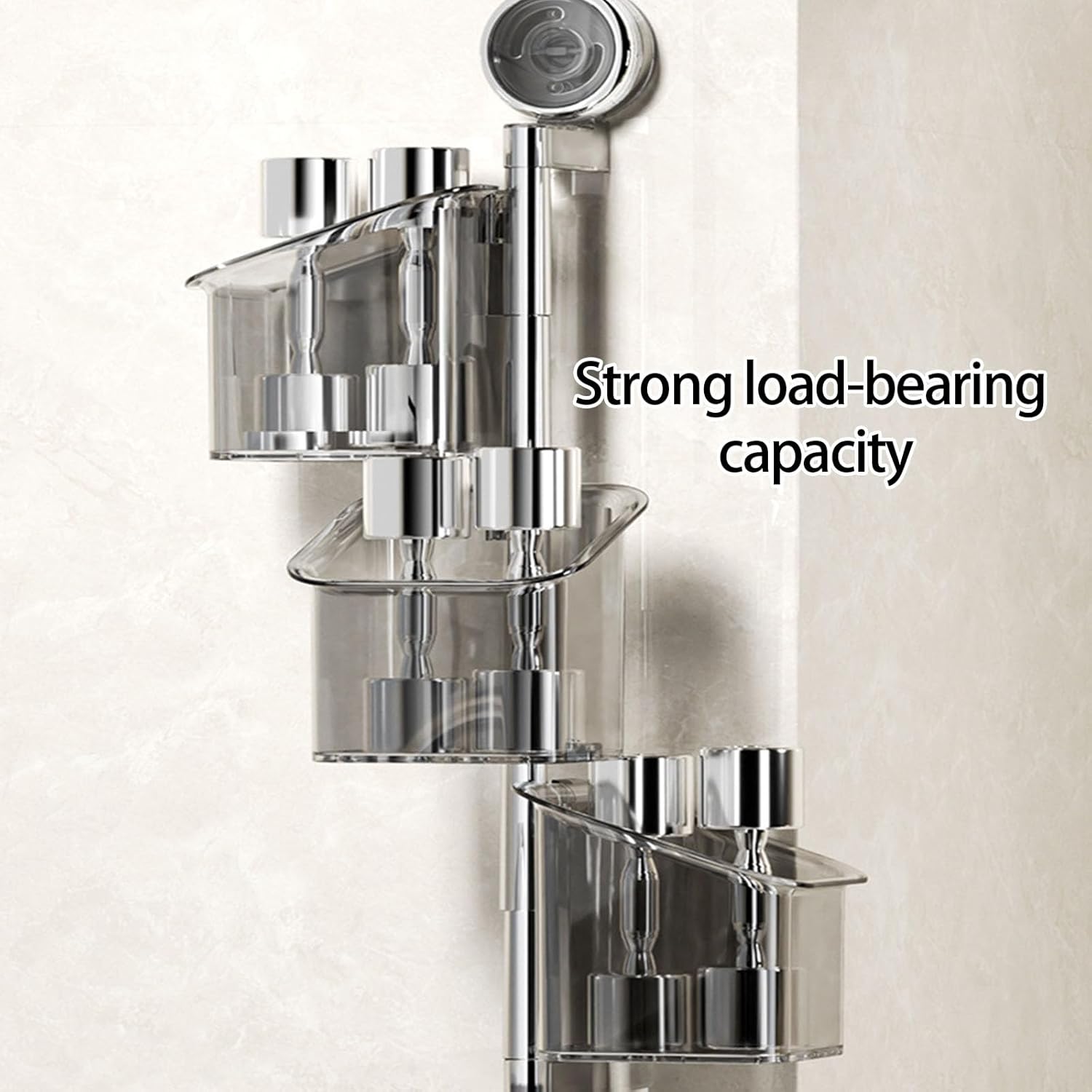 Modern Wall Mount Kitchen Storage Rack With Suction Cup Technology Sturdy Construction Space Efficient Design For Cooking Utensils Accessories Kitchen Wall Basket