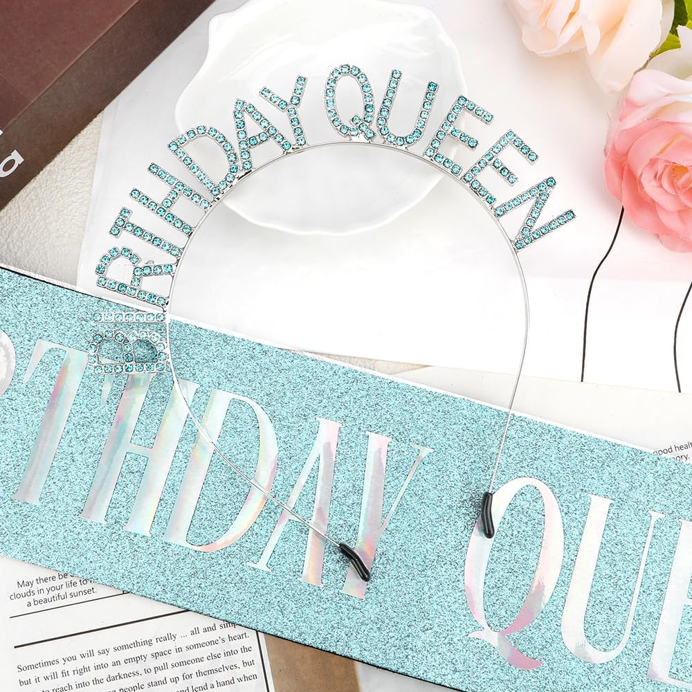 Birthday Sash & Crown for Women - Tiara Headband, Girls' Decorations Accessories - Image 4