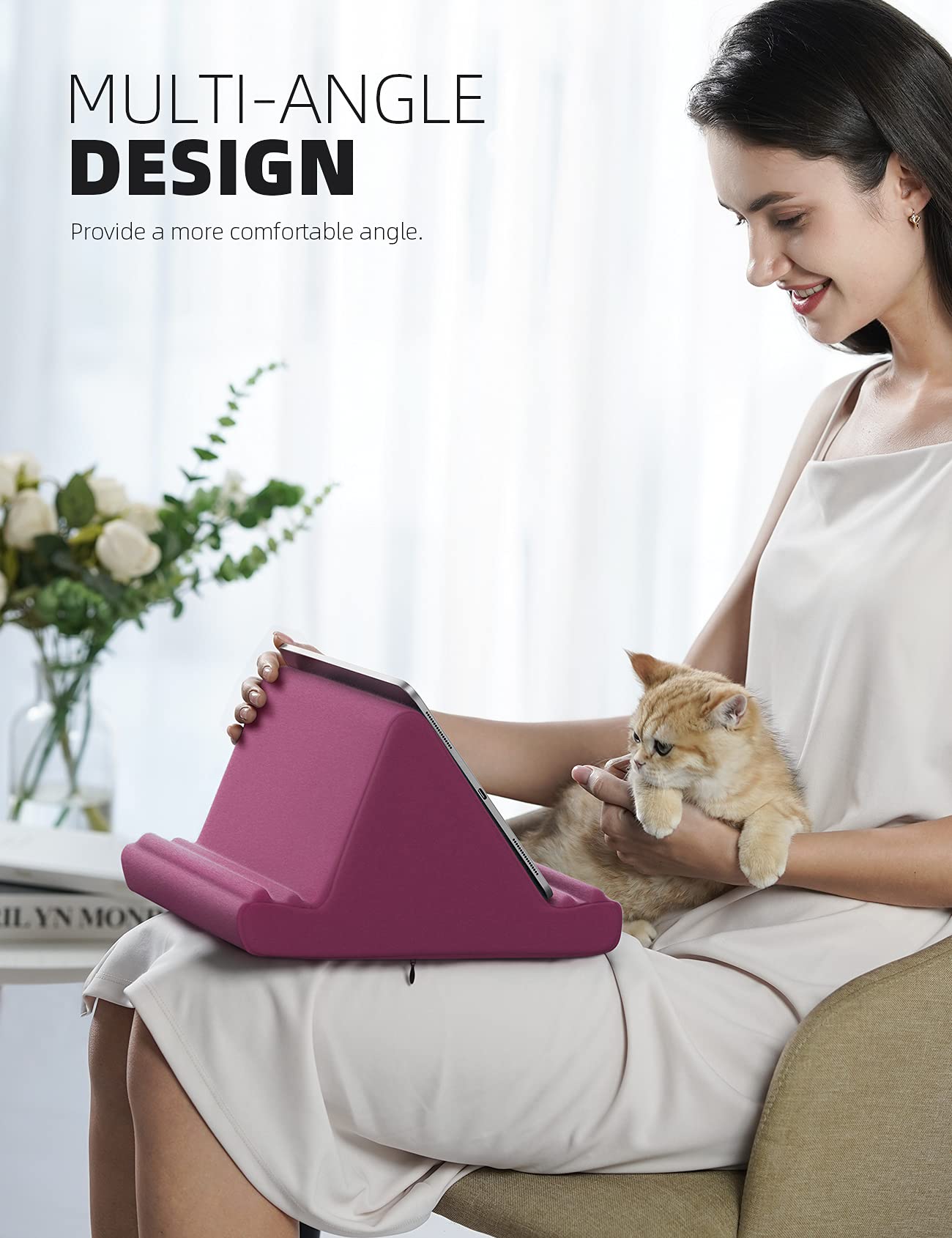 Coussin Support Tablette Lamicall - Pour IPad, Switch, Smartphone, Livre (noir)