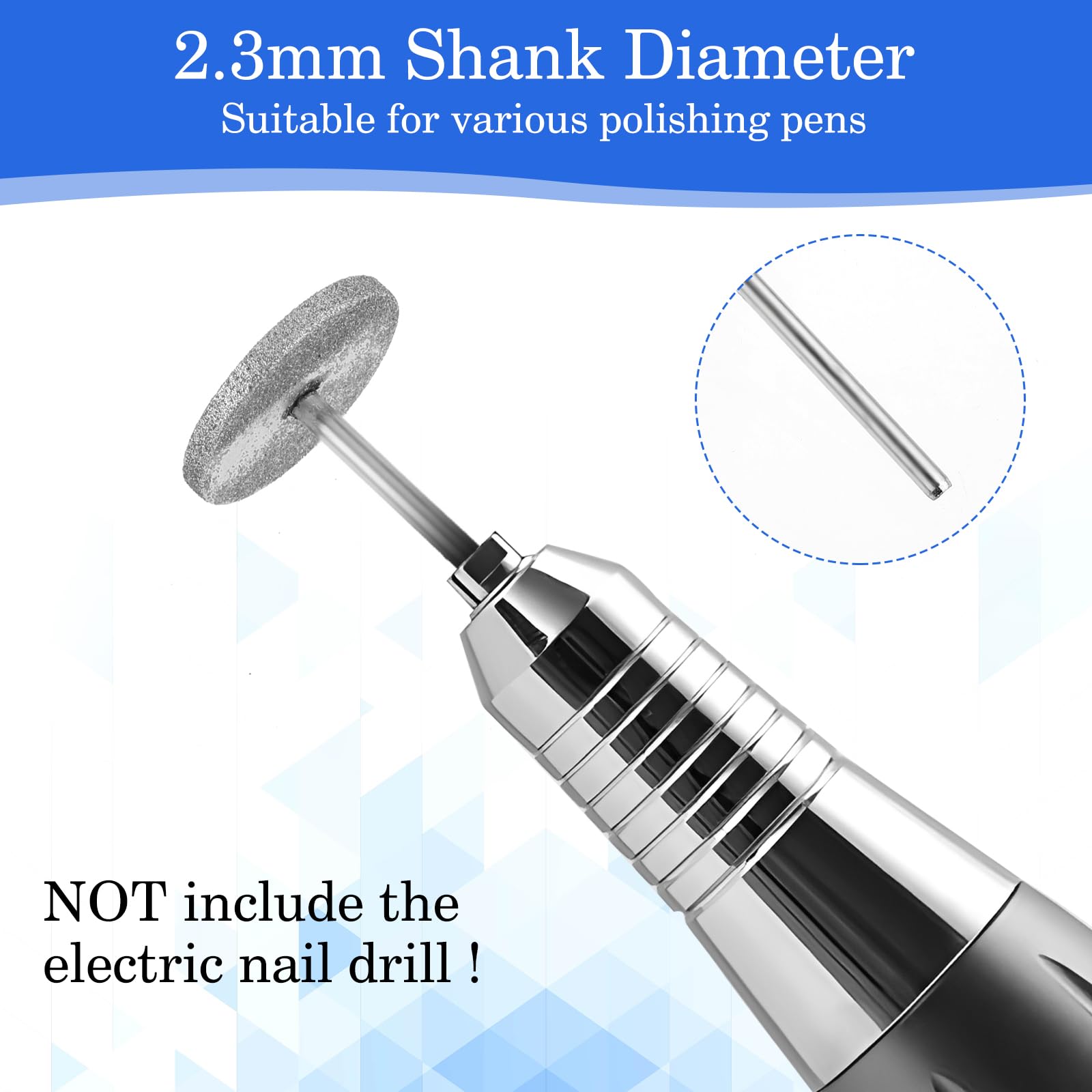 JIEYAO Juego de 2 brocas de lima de uñas, discos de lijado para manicura con 4 lijadoras de pies de 20 mm, papel de lija profesional, para pedicura de gel acrílico (#107)