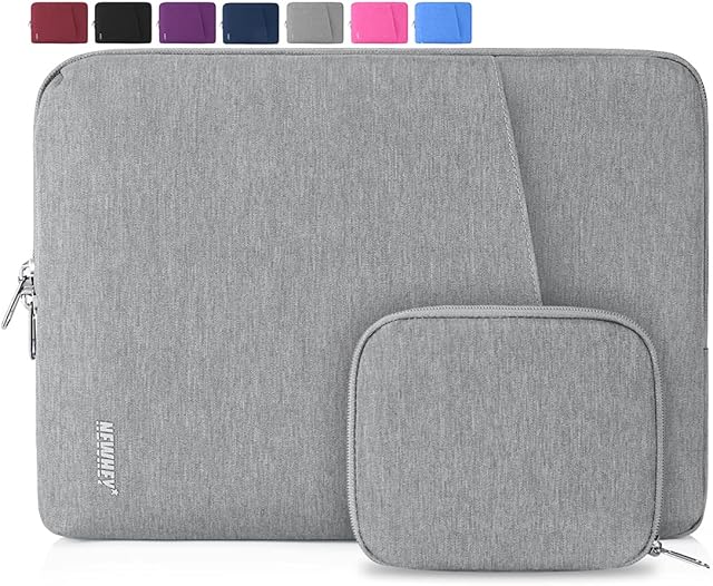 NEWHEY Laptop Sleeve Case 14 Inch Water Repellent Laptop Cover Bag Shock Resistant Notebook Protective Bag with Small Case Gray
