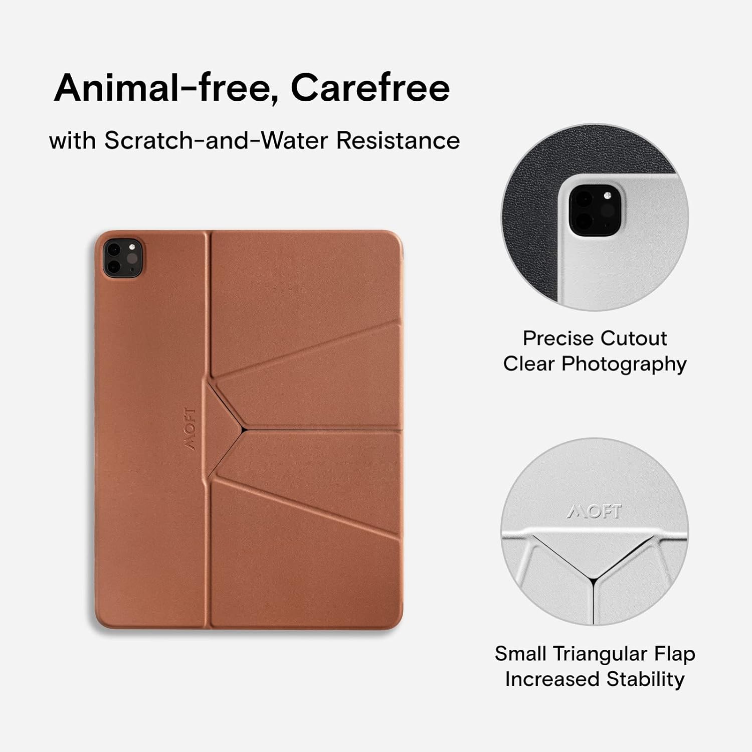 MOFT Tablet Case Compatible with Pro 12.9 in(4th/5th/6th Generation) Snap Stand Folio Case Scratch & Discolor Resistant, Portable and Light Tablet Stand (Brown)