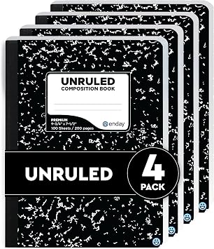 Black Marble Composition Book Unruled Paper 100 Sheet Office Dairy Drawing Note Books Journals Meeting Notebook Hard Covers Pack Of 4 Writing Book For school