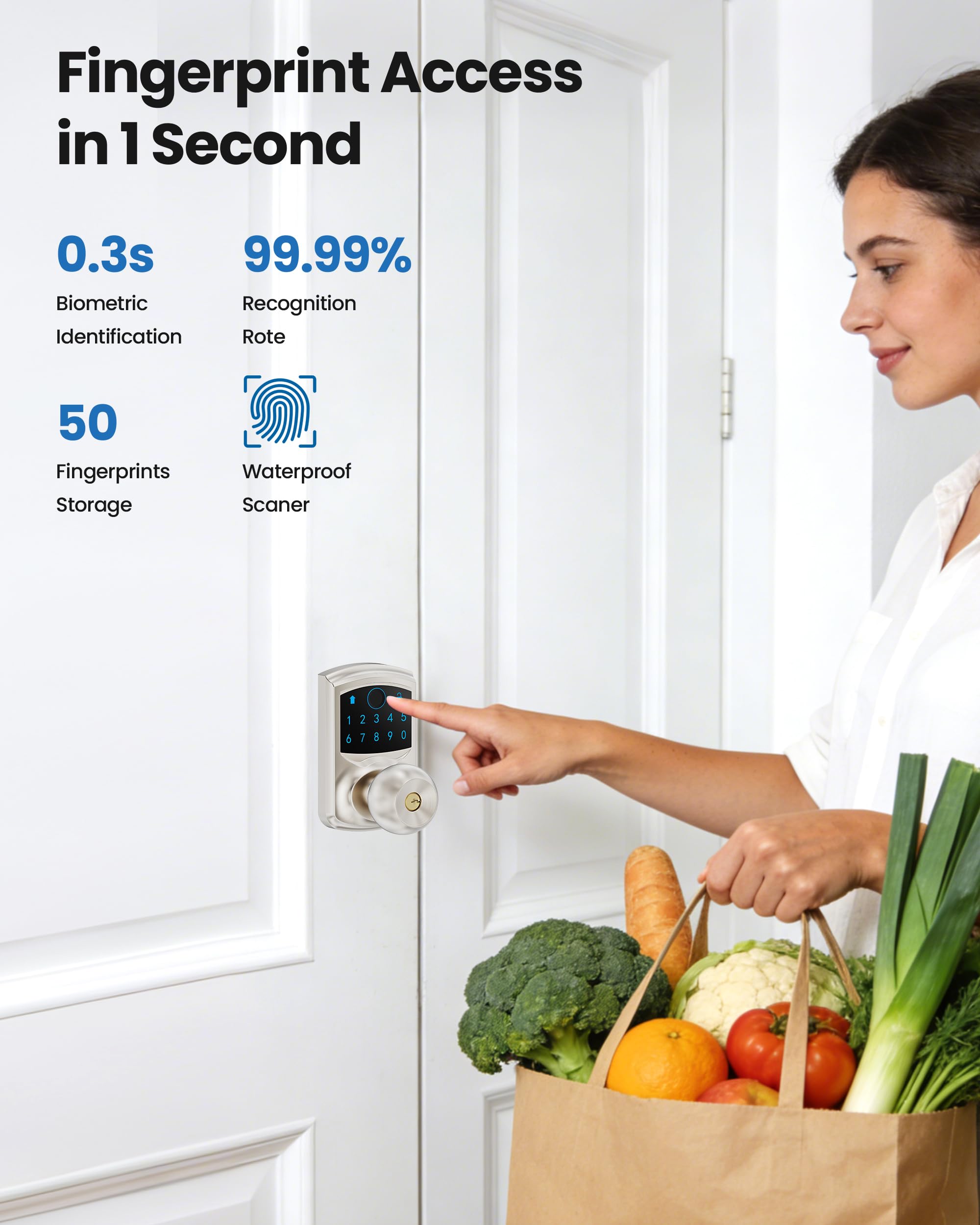 Smart Fingerprint Door Lock - Keyless Entry -6