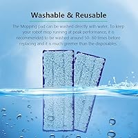 Vista 4 de Neutop Almohadilla de trapeador húmedo lavable y reutilizable de repuesto compatible con iRobot Braava Jet 240, 241, 244, 245, 250 Robot, azul