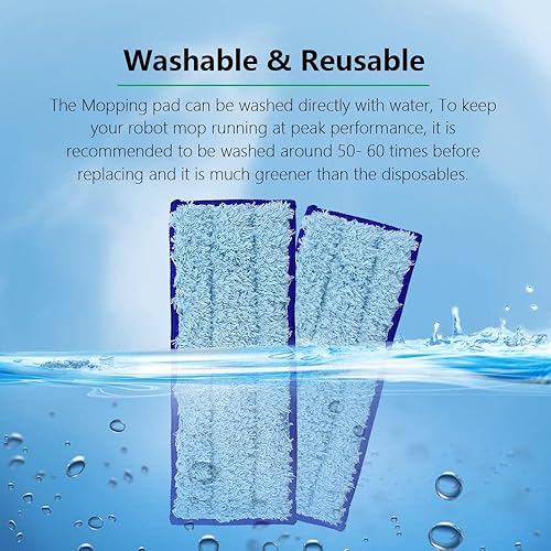 Miniatura 4 de Neutop Almohadilla de trapeador húmedo lavable y reutilizable de repuesto compatible con iRobot Braava Jet 240, 241, 244, 245, 250 Robot, azul,