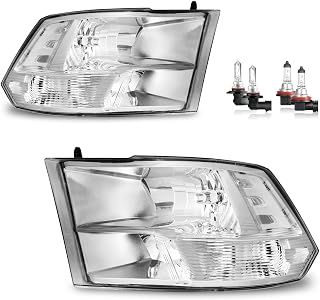 Headlights for 2009-2018 Dodge Ram 1500 with High/Low Beam Bulbs