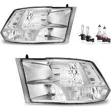 Headlights for 2009-2018 Dodge Ram with High/Low Beam Bulbs