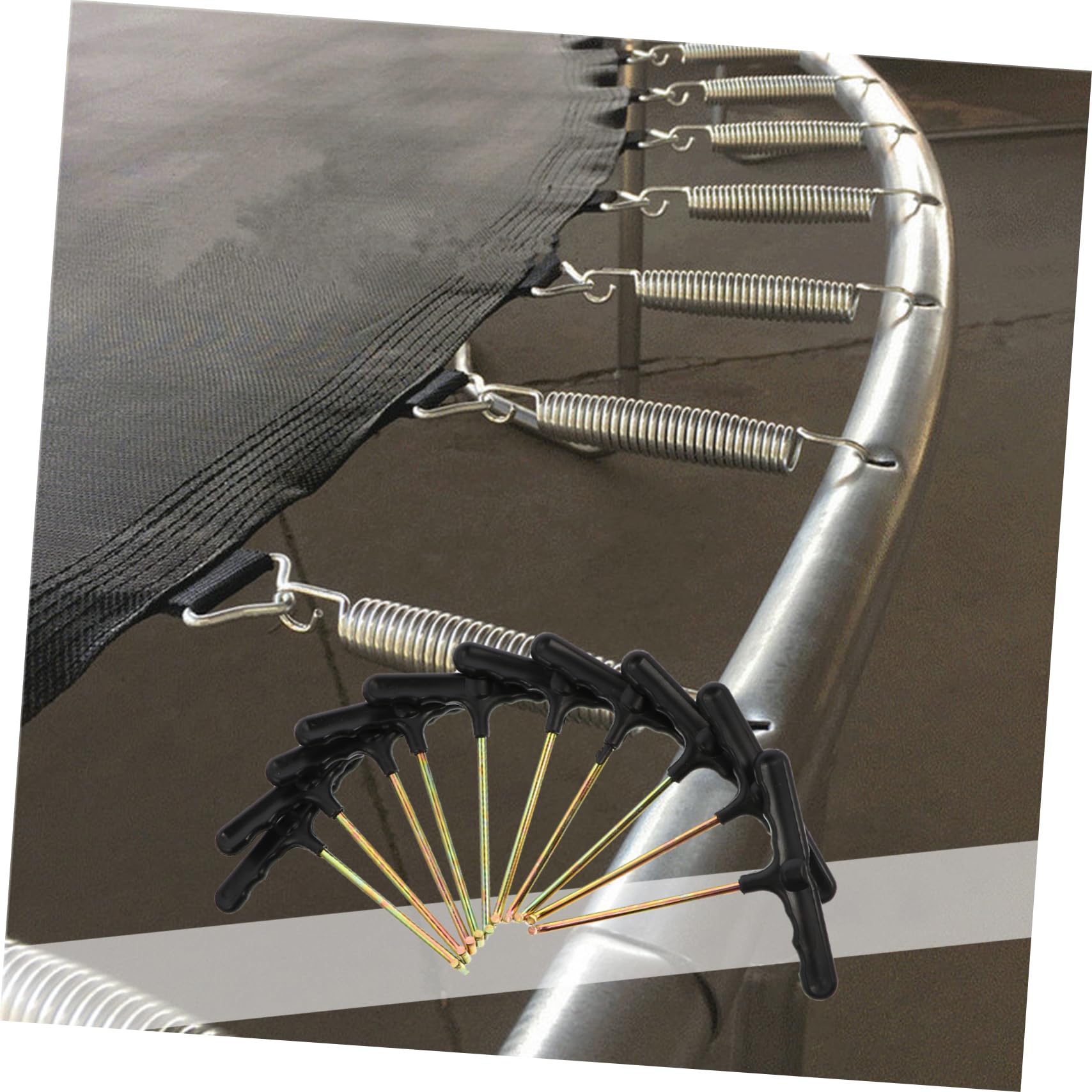 KICHOUSE 10pcs Trampoline Spring Pull Tool T Hook Hand Tool for Easy Installation Disassembly of Trampolines Comfortable Grip for Various Household Machines