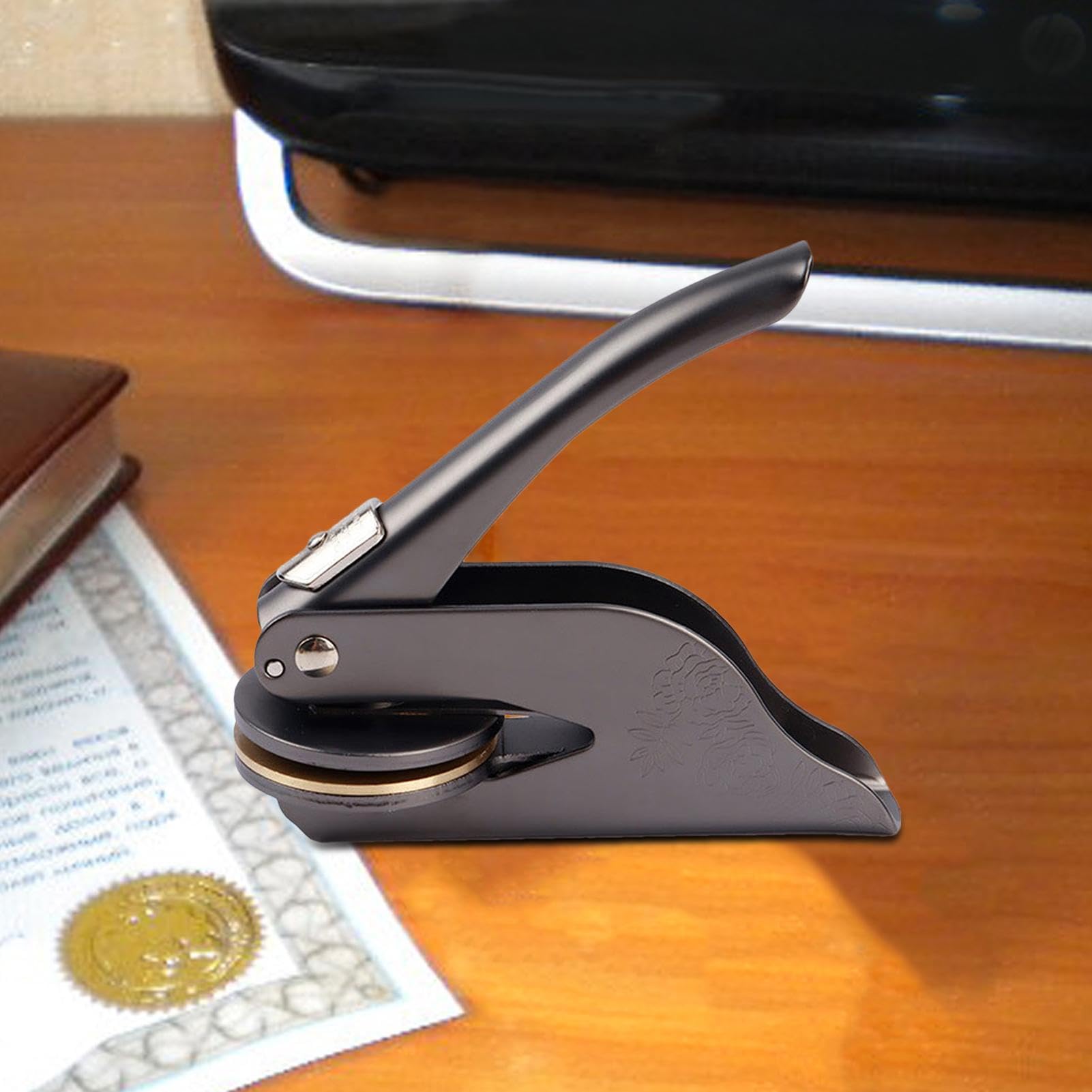 Embosser Stempel Siegelstempel Handprägung Persönliches Siegel | Bibliothekspräger für DIY Journals, Buchliebhaber, Bücher, Visitenkarten, Papier