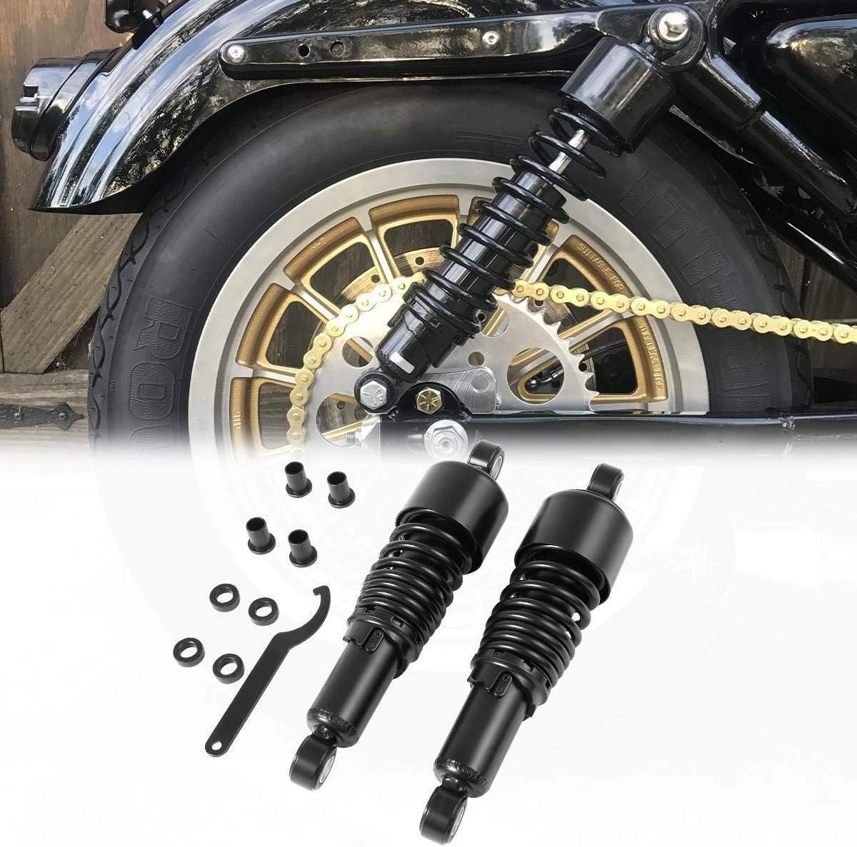 TCMT 10.5'' 267mm Rear Shocks Absorber Rear Suspension Fit For Harley Sportster 883 Custom XL883C 2004-2009