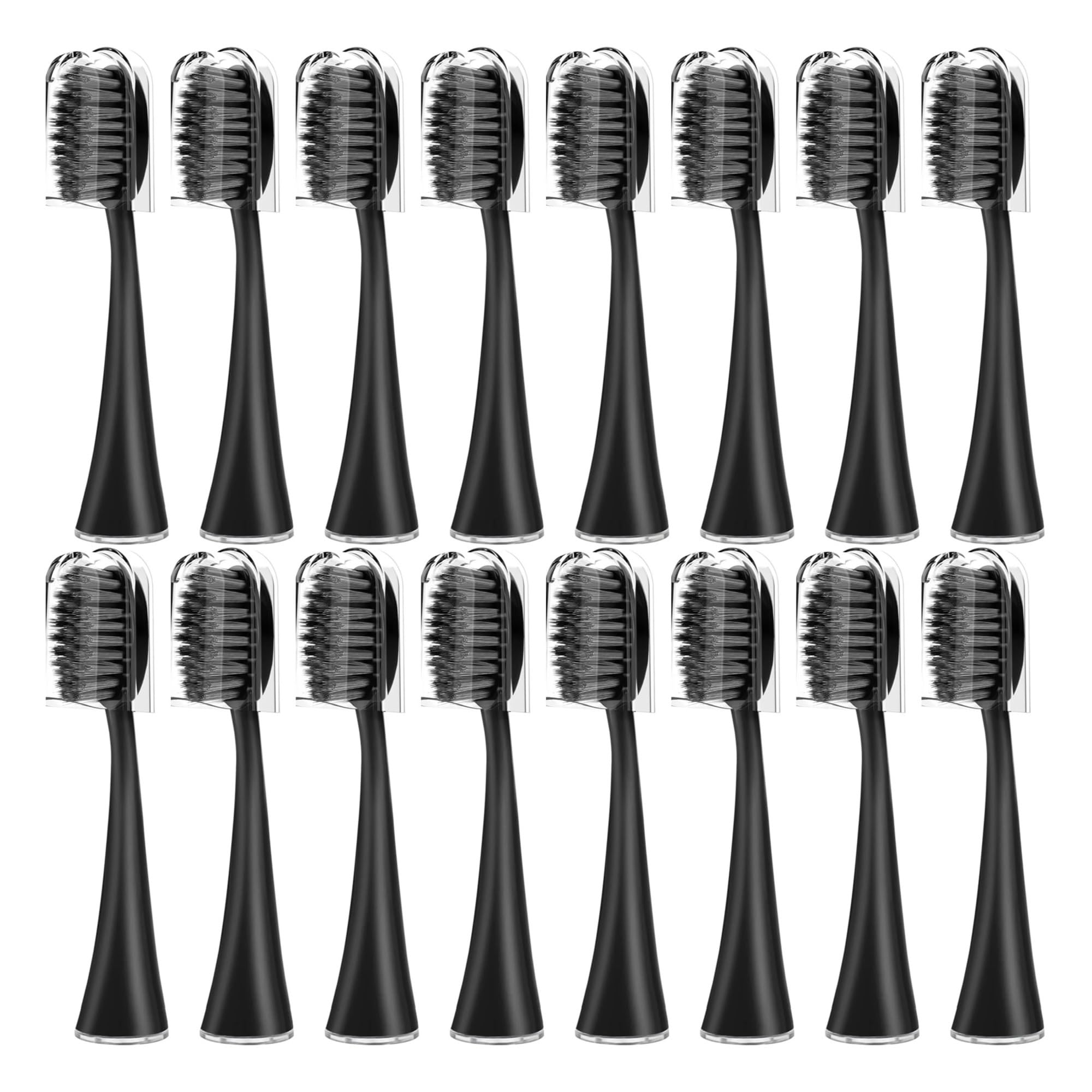 16PCS Cabezales de cepillo dental, compatible con Seago, SG-540 | Cabezales de repuesto para adultos, cabezales de plástico(16BLACK)