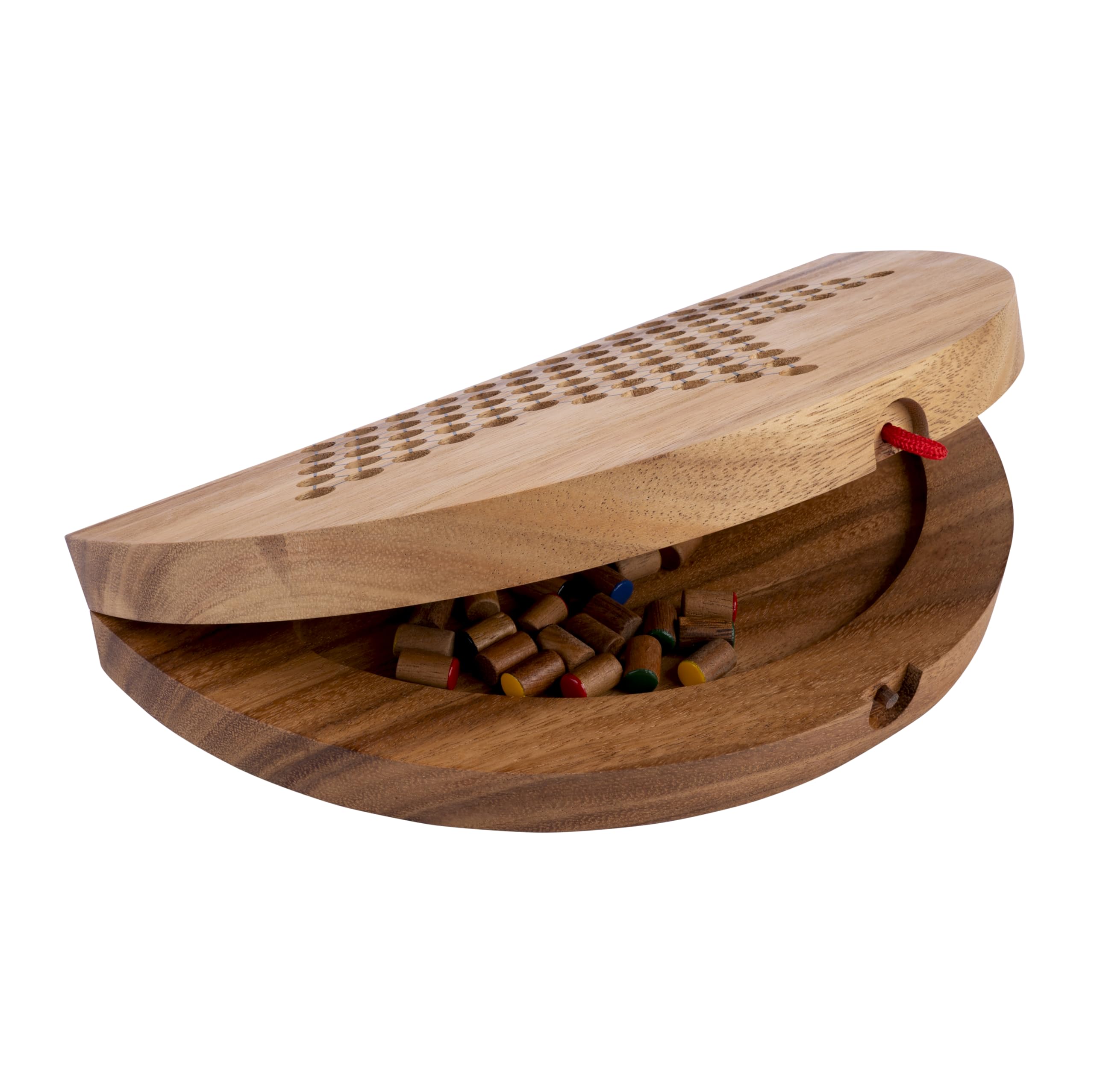 Damas Chinas XL Juego de Madera 32 cm – Tablero Redondo Plegable – Juego de Estrategia 2–6 Jugadores – Desde 7 Años – Reglas Incluidas – Engelhart 350305