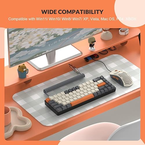 Miniatura 5 de ZIYOU LANG RK-T8PR0 Combo de teclado y mouse mecánicos con cable 65% para juegos con retroiluminación RGB, antifantasma, TKL Mini de 68 teclas en