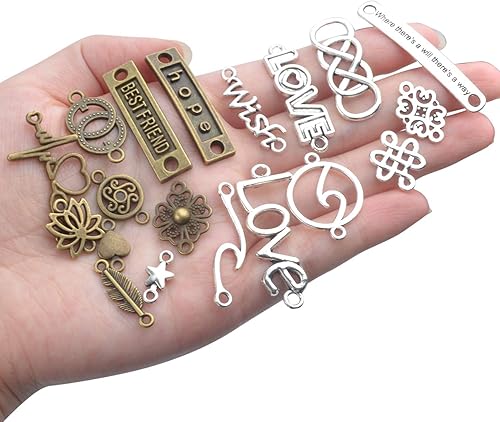 Miniatura 3 de Aylifu Encantos de conector de palabras, Metal Plata, No es una piedra preciosa