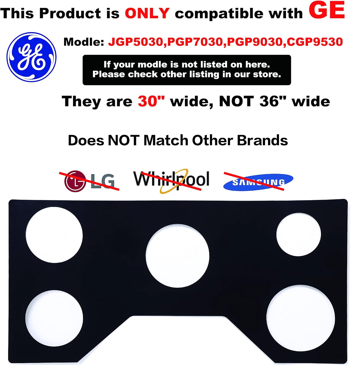 compatible with GE 30 inchGas Range Protectors - Non Stick Stove Protector for Gas Range - Washable Liner for Gas Range,JGP5030,PGP7030,PGP9030,CGP9530 image 4 of 9 B09T3V231S