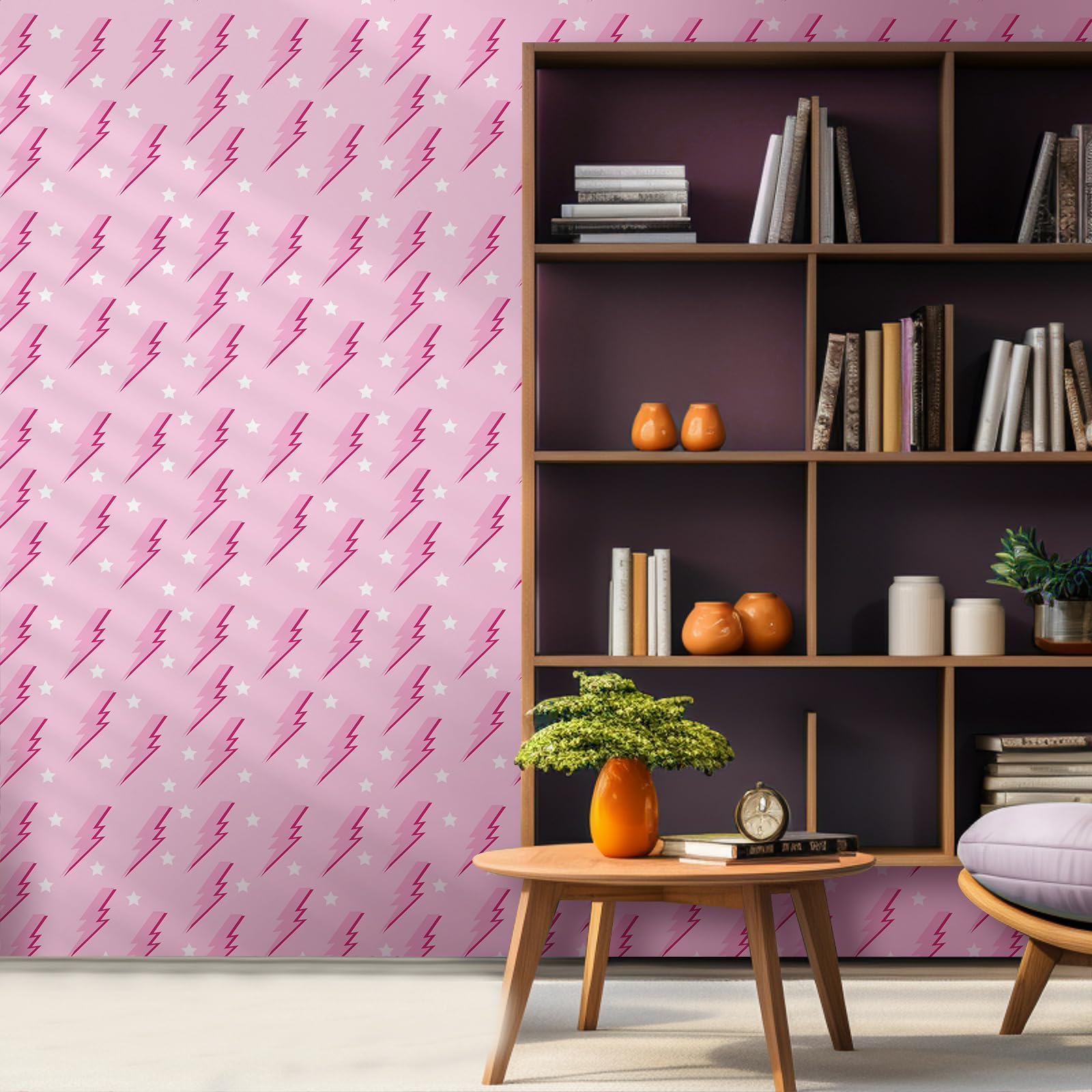 Kosiz Preppy Peel and Stick Wallpaper Hot Pink Removable Wallpaper Pink