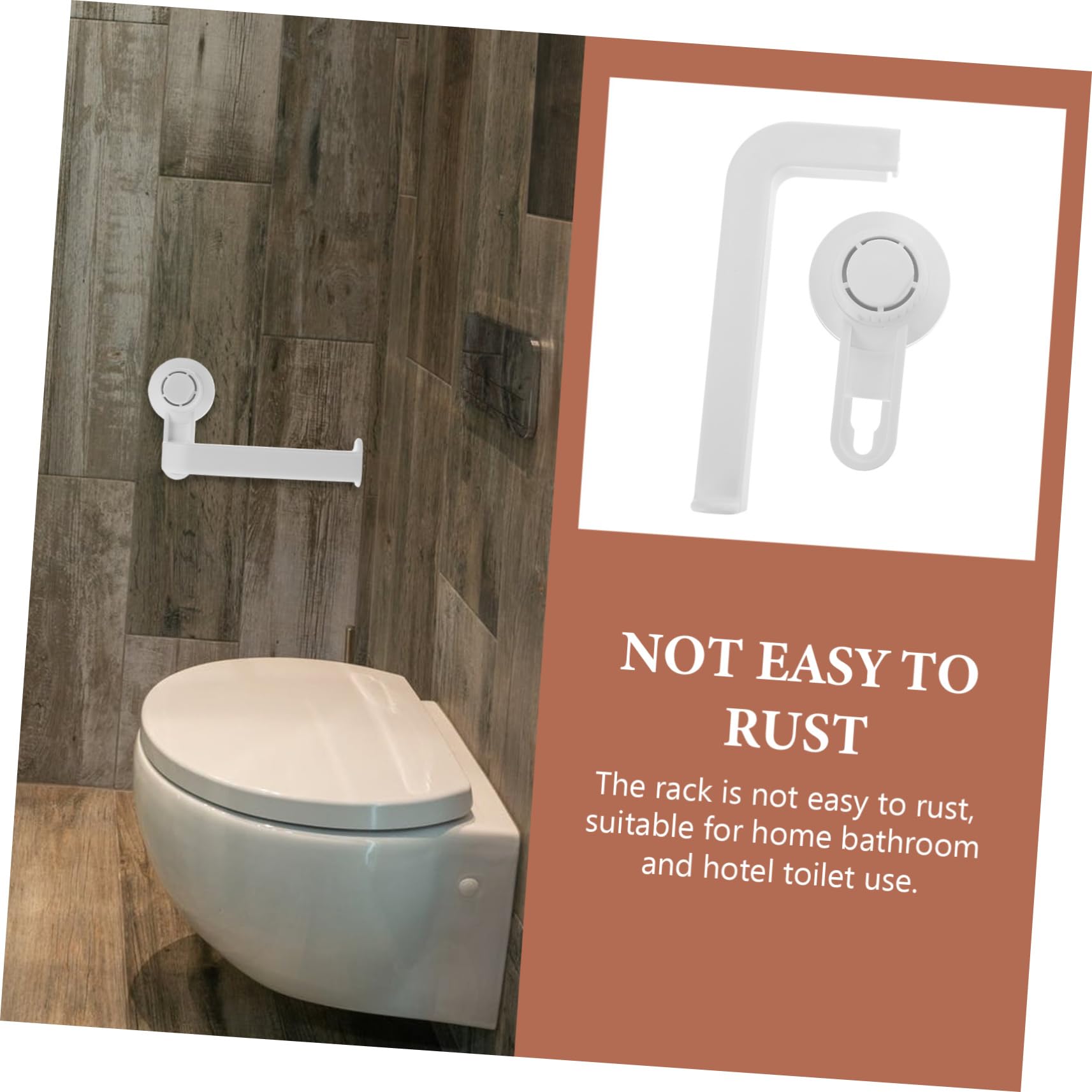 Operitacx Porta Rotolo Carta Igienica Nero in Abs per Bagno Moderno senza Forare Parete, Design Semplice, Salvaspazio e Facile da Pulire, per Bagno di Casa e Hotel