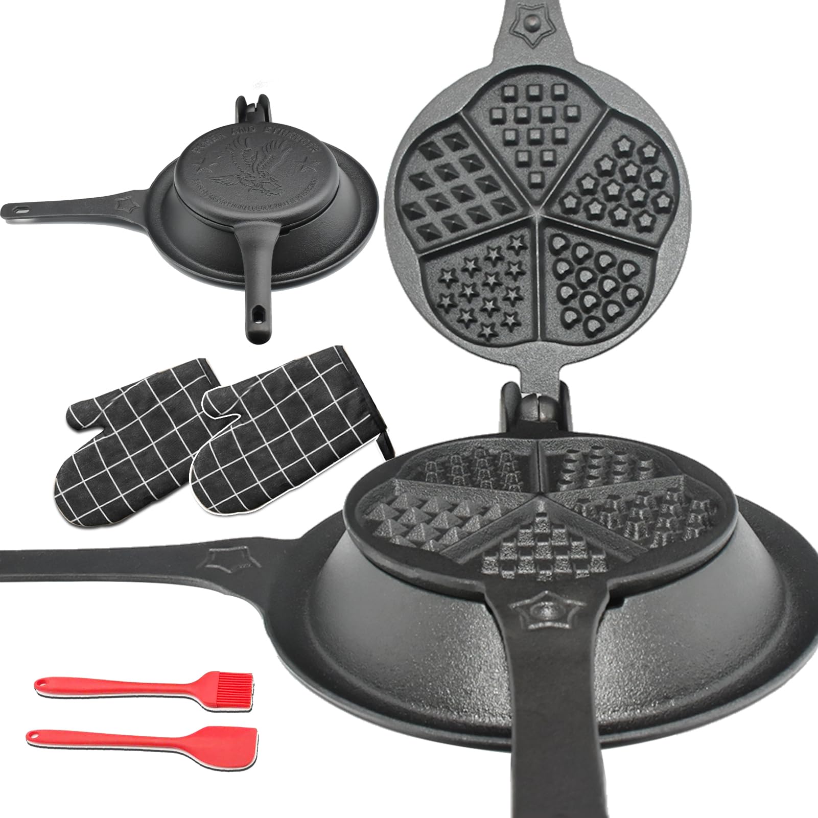 UKENEM Cast Iron Waffle Maker