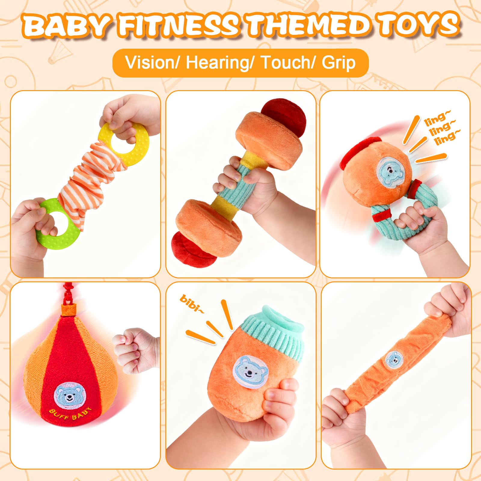 Giocattolo Farcito Kettlebell Set Peluche per Bambola Strutturata Giocattolo Farcito Kettlebell Set Peluche per Bambola Strutturata