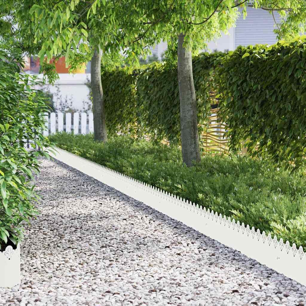 EBZFASO Steel Lawn Edging, Steel Edgings Of 103 0.05 22cm For Border Flower Beds(White/20,Scrollwork)