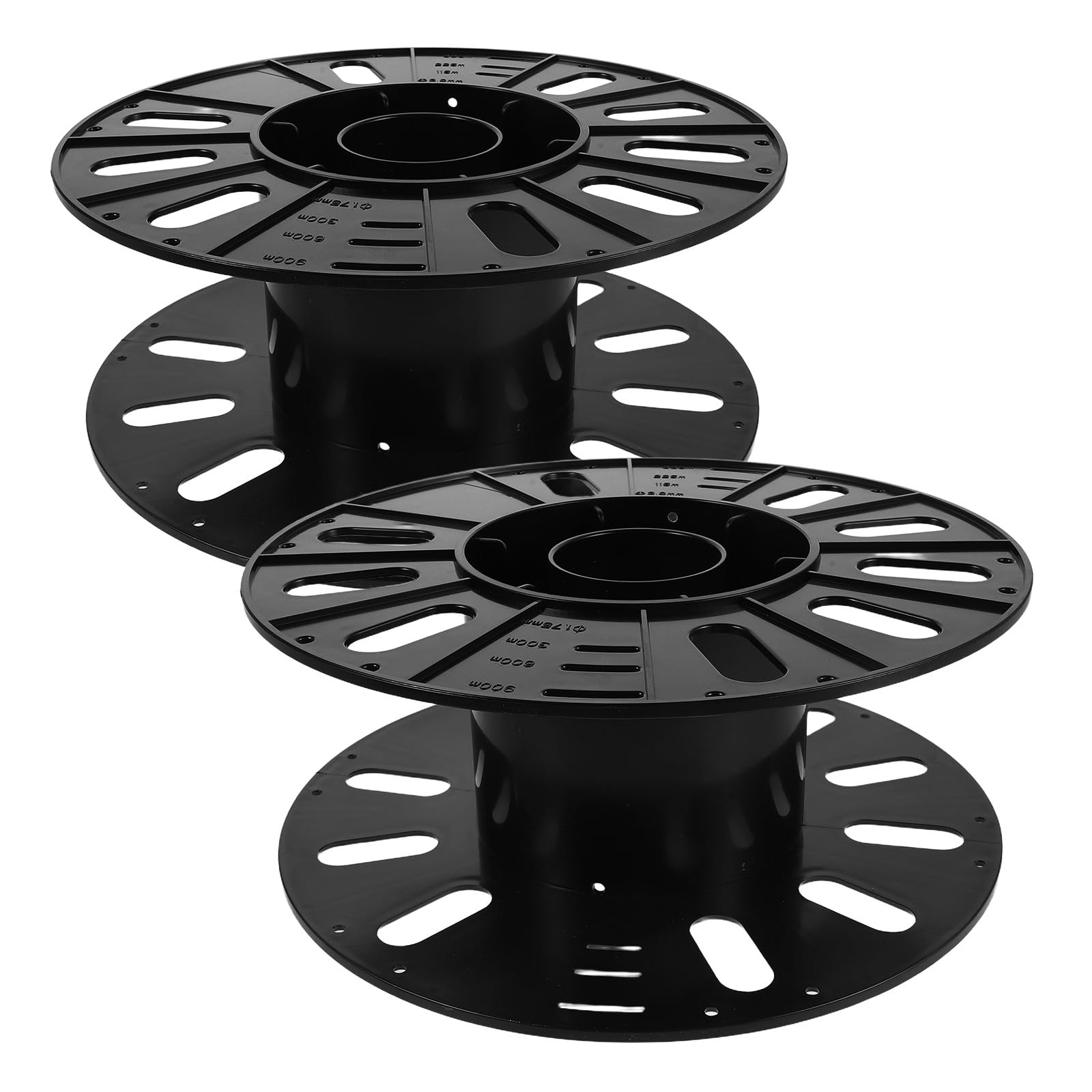OUNONA 2 carretes de filamento reutilizables para impresión 3D, carrete dispensador de núcleo hueco negro, rodillo de repuesto de núcleo de filamento de plástico para suministros de impresoras 3D