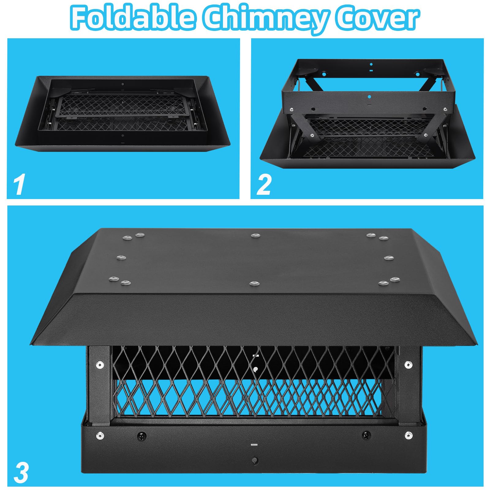 Tapa de chimenea para chimenea, tapas de chimenea para exteriores, 9 x 13 pulgadas, cubierta de chimenea para chimenea, tapa de lluvia, cubierta protectora superior de chimenea para chimenea, cubierta