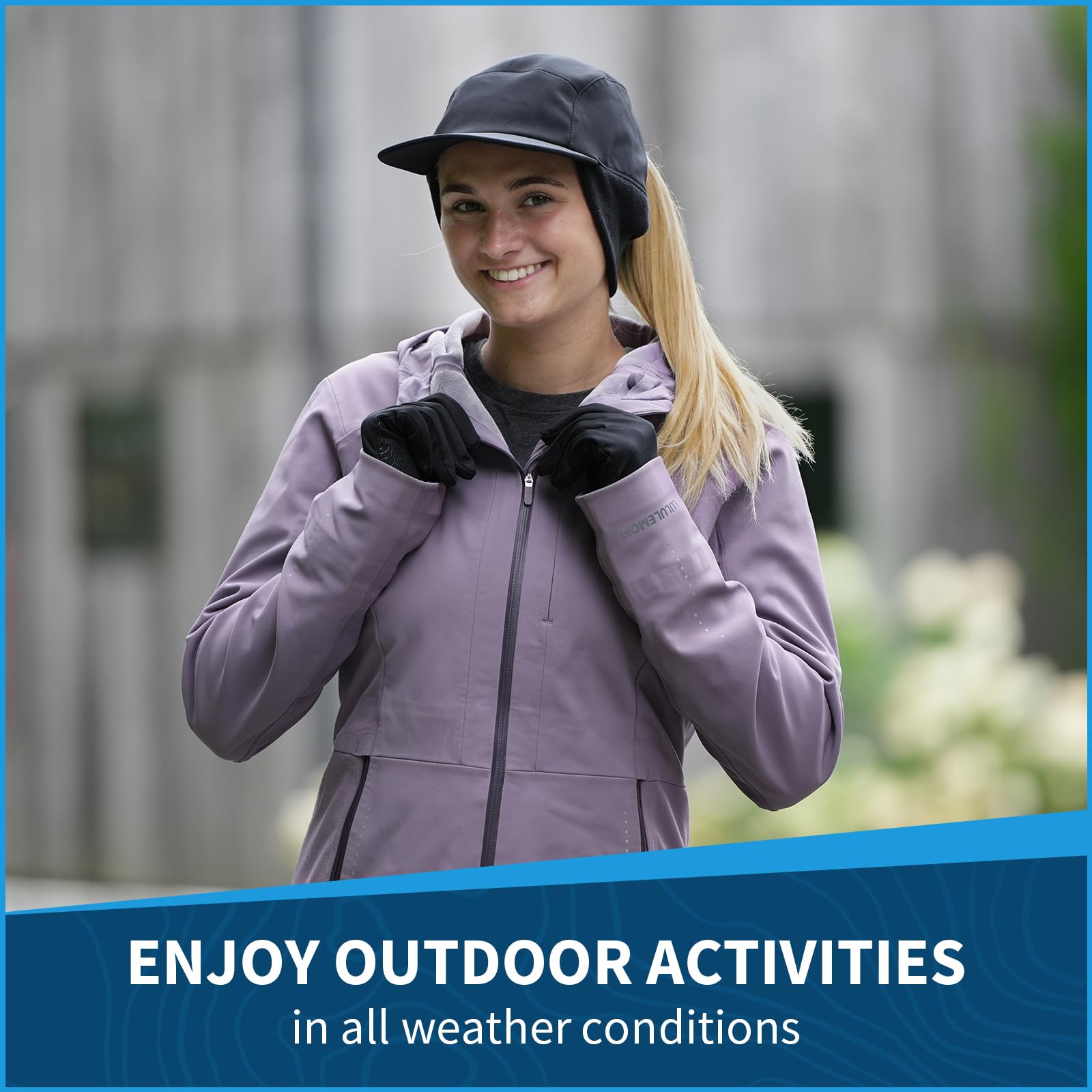 TrailHeads Sombrero de lluvia para mujer, sombrero de cola de caballo de invierno, sombreros impermeables para correr, senderismo, Storm Runner