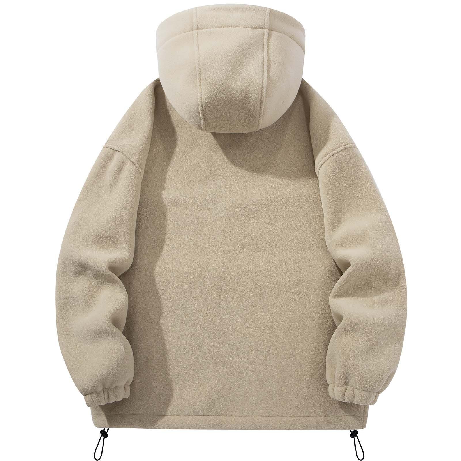 Generisch Chaqueta de invierno cálida para hombre con capucha, forro polar, chaqueta deportiva para exteriores, cortavientos, chaqueta de forro polar, chaqueta de camionero con bolsillos con