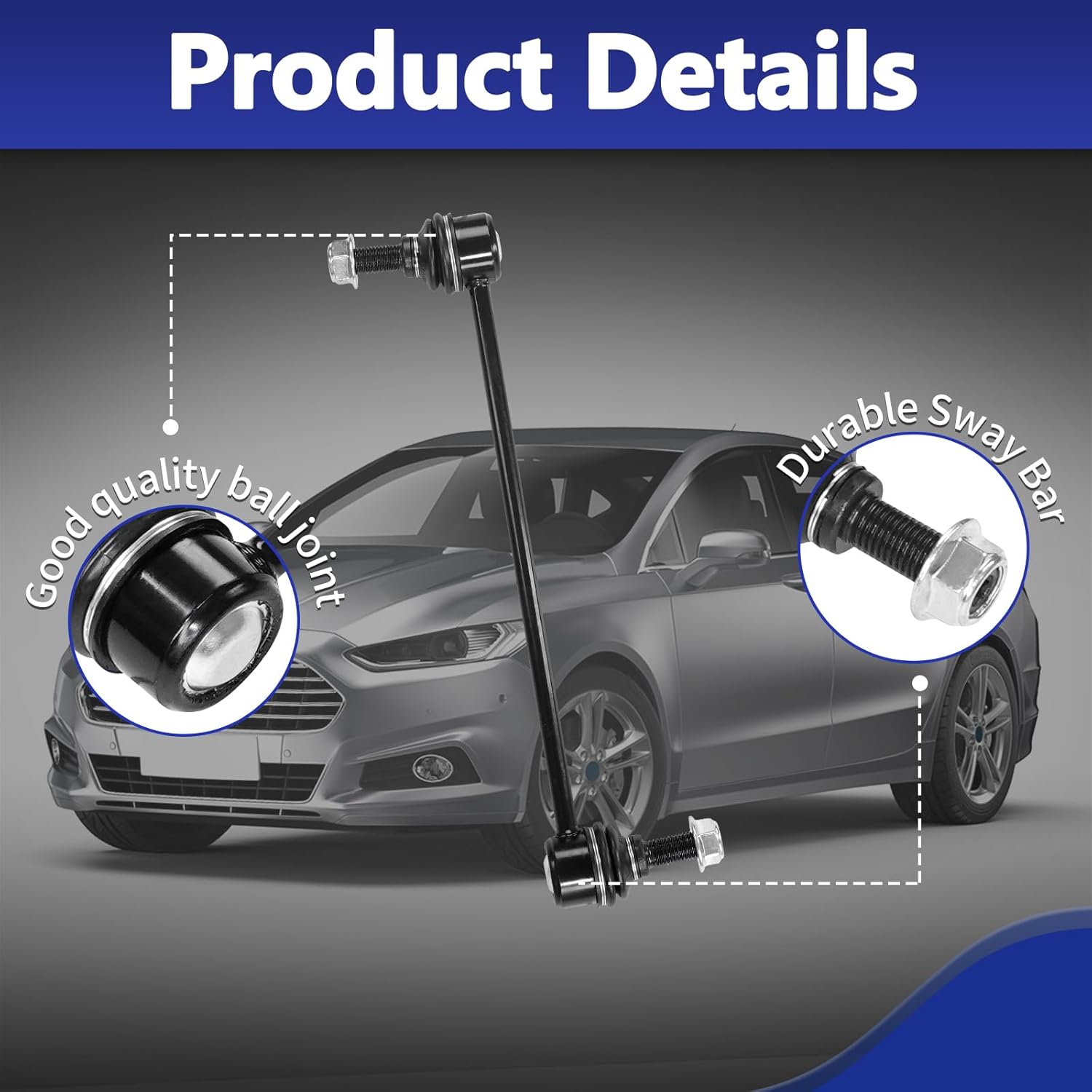 Sway Bar Link 4Pcs K750382Front and Rear Stabilizer Sway Bar End Links Kit Compatible With 2009-2018 Dodge Journey