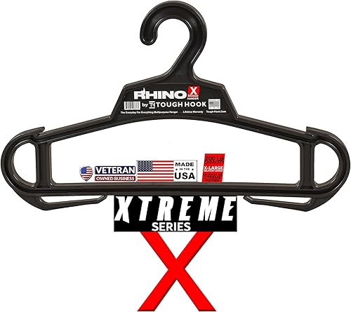 Rhino Xtreme - Percha, negro, resistente, capacidad de 200 libras, triangular, resina ABS