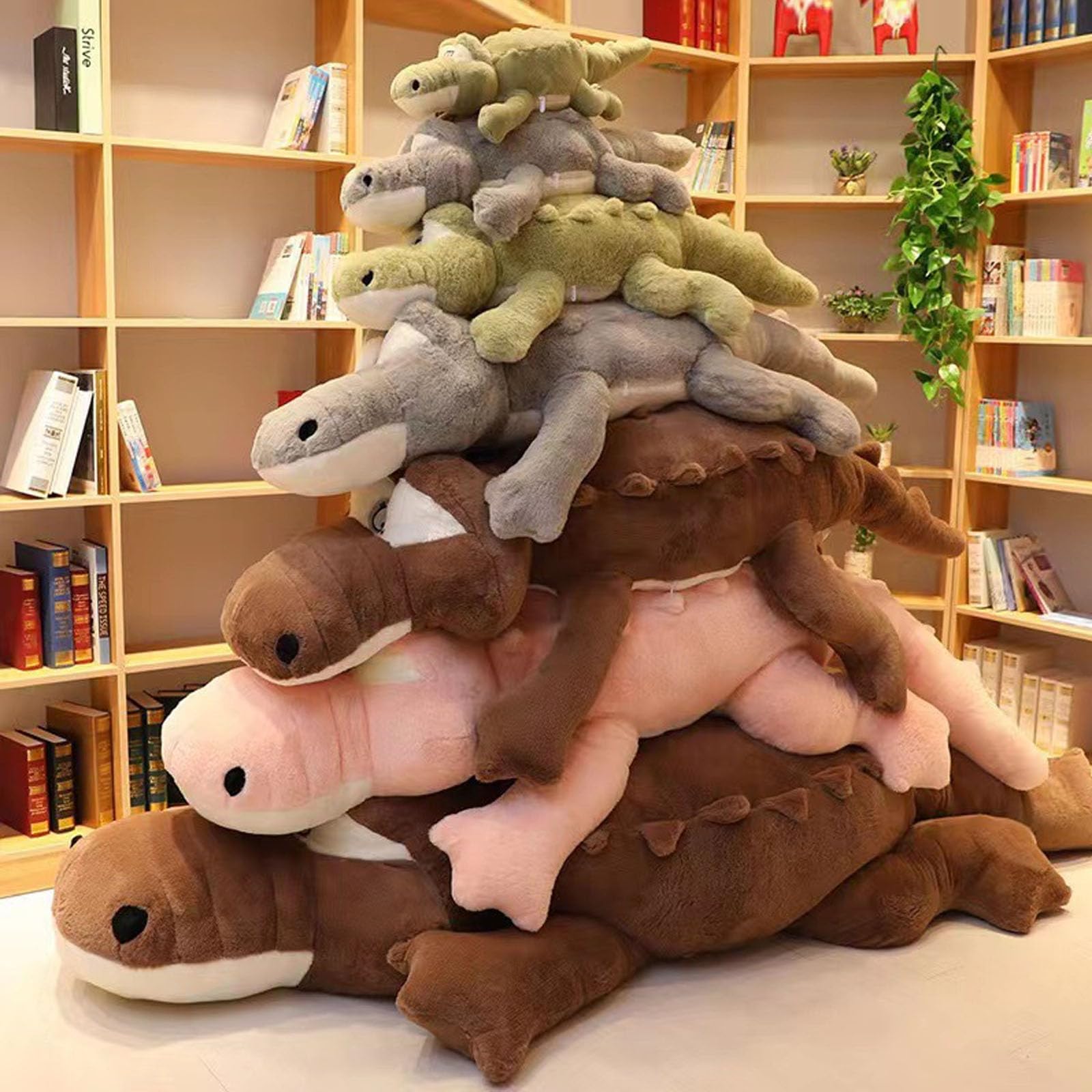 Riesen Krokodil Kuscheltier XXL, Weich Groß Krokodil Stofftier Plüschtier, Krokodil Spielzeug Kissen zum Kuscheln & Spielen, Krokodil Plüsch Kissen, Geschenk für Kinder Jungen Mädchen (120cm,Rosa)