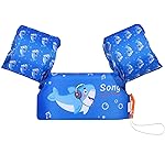 MoKo Swim Arm Band for Kids 20-30-40-50lbs, Clearance Toddler Swim Vest Cute Cartoon Swimming Wings Pool Floats Sleeve Children Water Sports Learning Swim Training Equipment, Blue & Shark