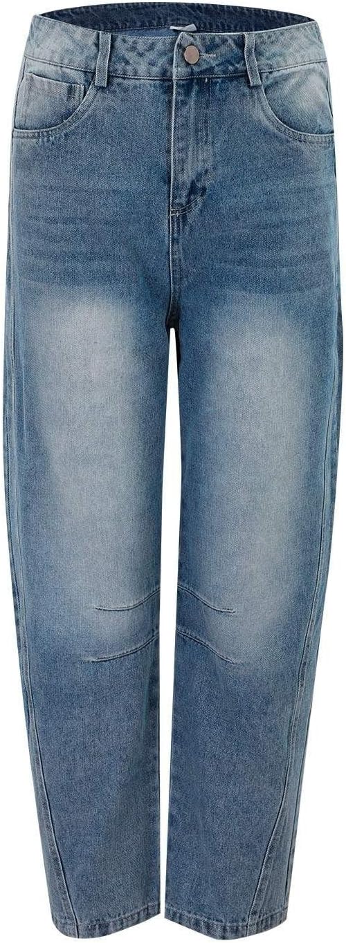 Generic Jeans for Women Straight Leg Shaping Wide Leg Jeans Denim Pants High Waist Stretchy Classic Baggy Denim Pants