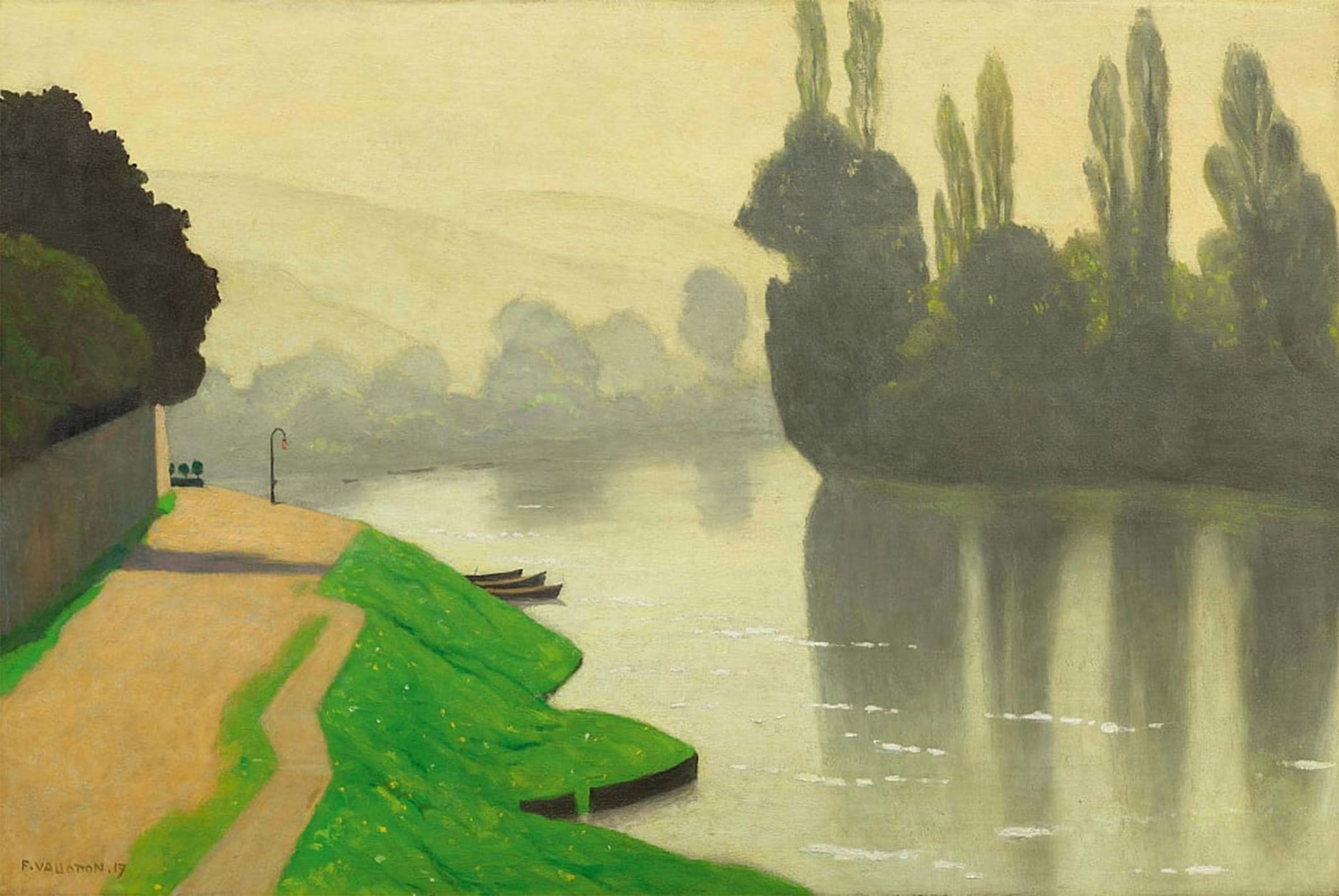 POSTERIIk Vintage Art Print Images Pictures Print Morning Mist at Andelys by Felix Edouard Vallotton Modern Colour Posters for Office Home Decor 60x90cm