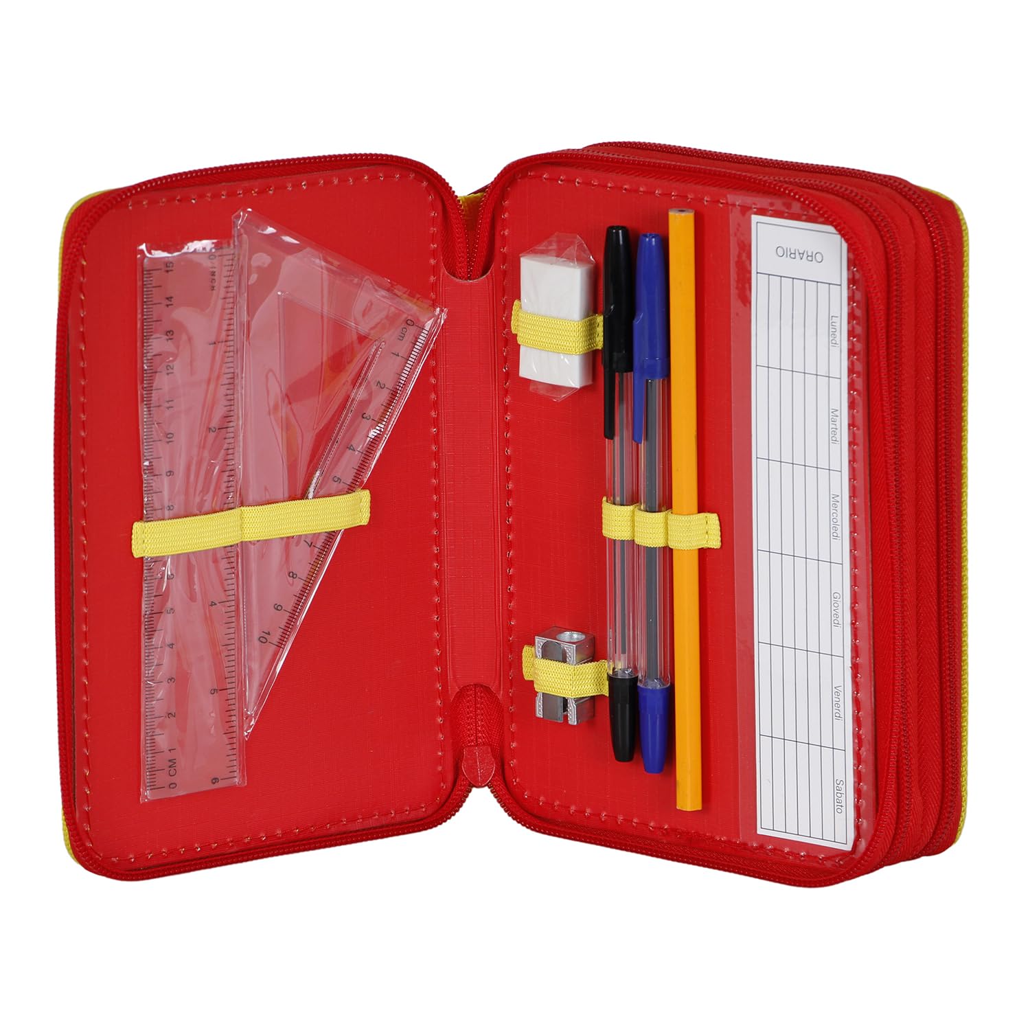 Iron Man Alloy-Astuccio con Matite Triplo, Rosso, 14 x 21 cm