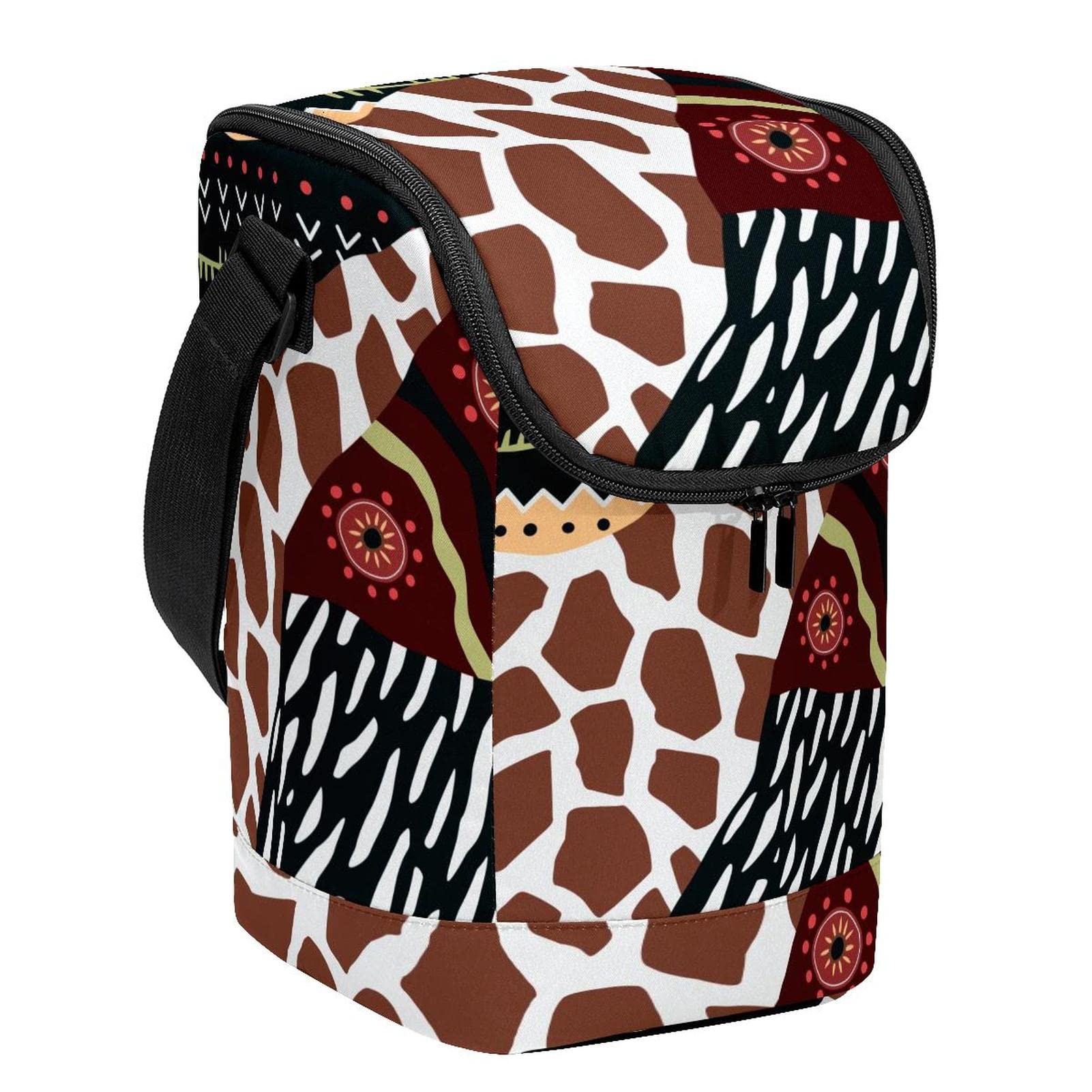 Bolsa de almuerzo abstracta con textura de piel animal y acabados premium