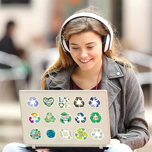 Miniatura 5 de 109 calcomanías de reciclaje de grafiti estética, vinilo impermeable para niños, niñas, adolescentes, adultos, para botellas de agua, laptop,