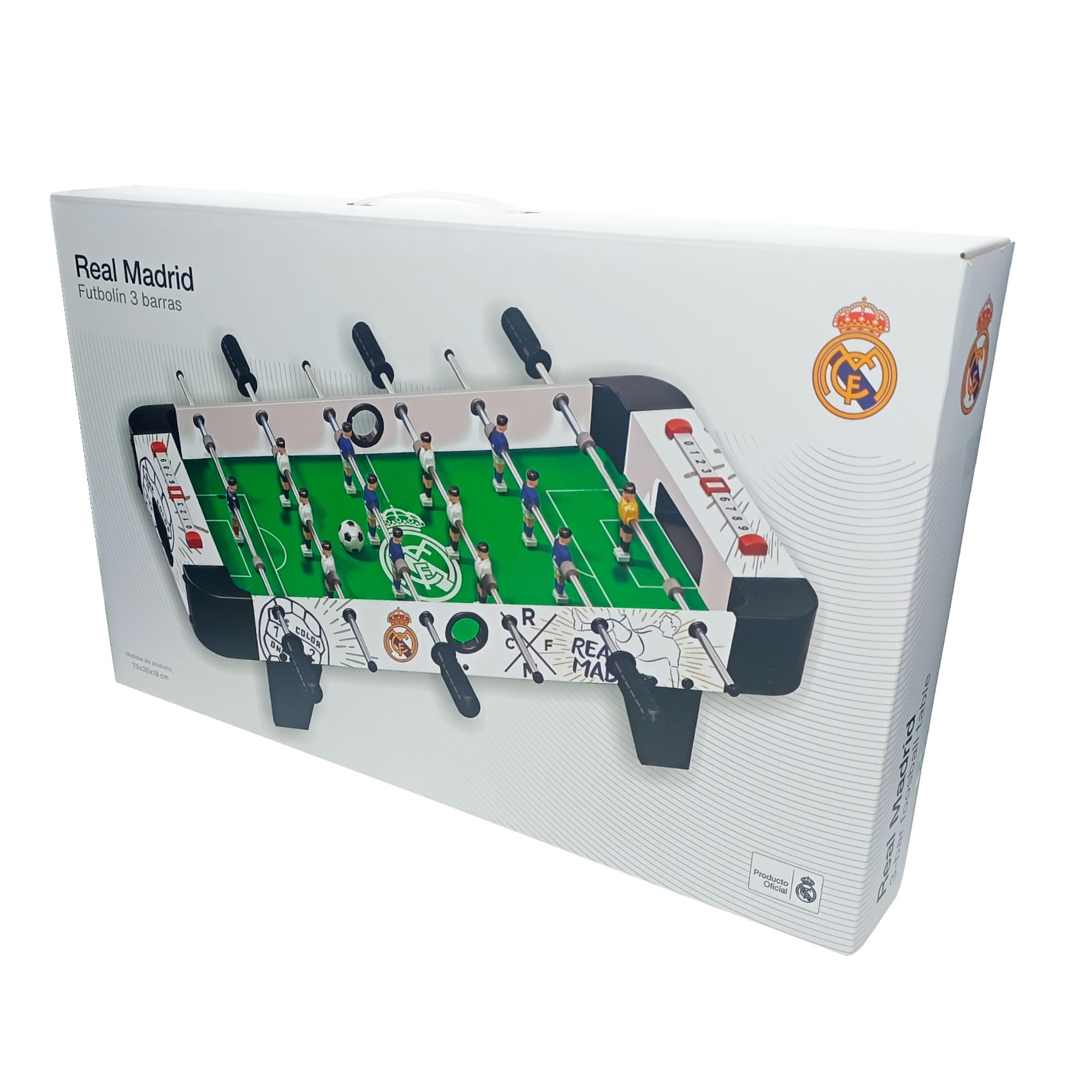 Futbolín de Juguete Real Madrid, 3 Barras (6721) Reig 70x59x23cm