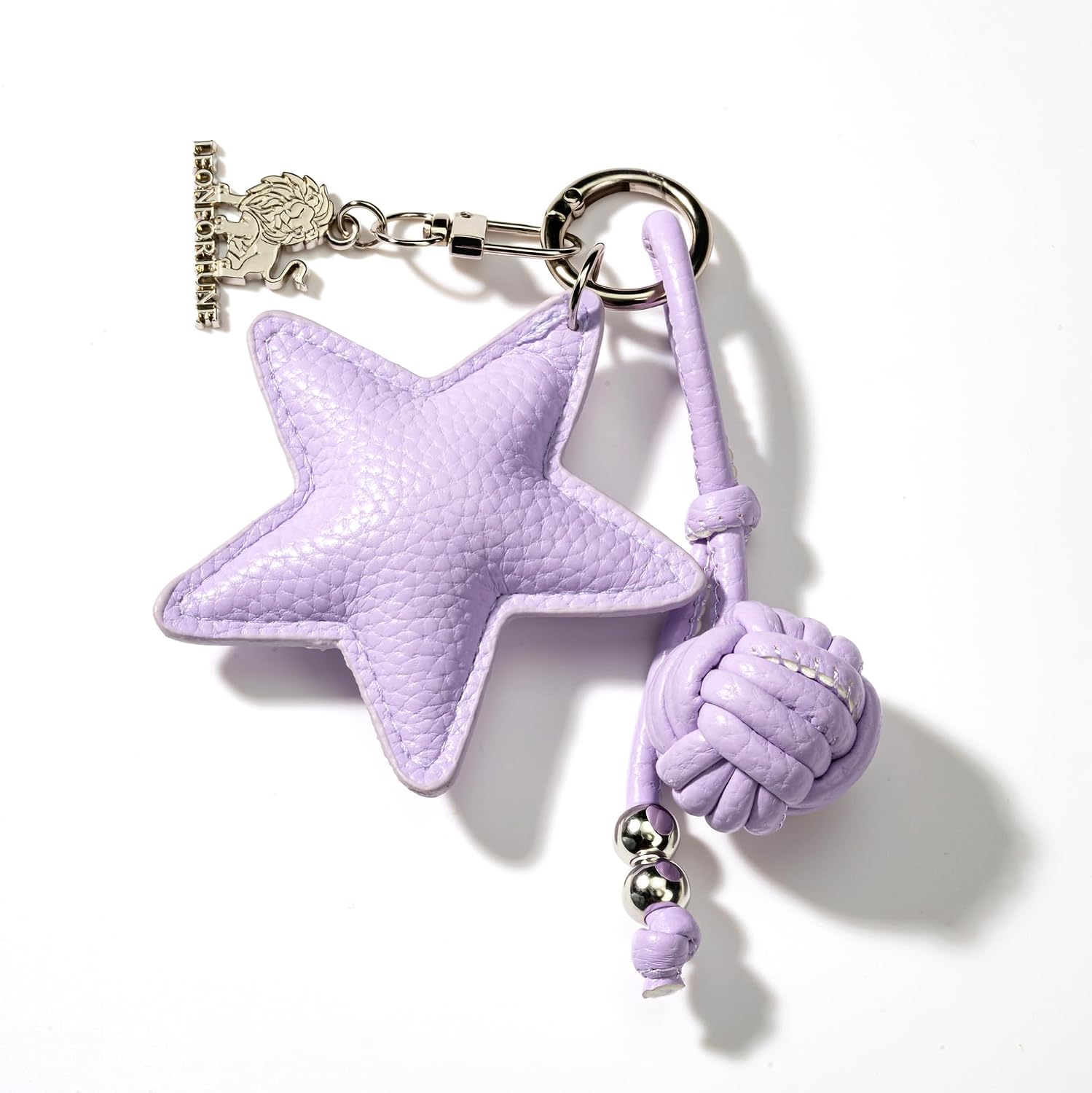 Star Cute Keychain for Women &Mens, Leather Keychain for Car Keys & Purse Charms for Handbags, Vintage Key Ring