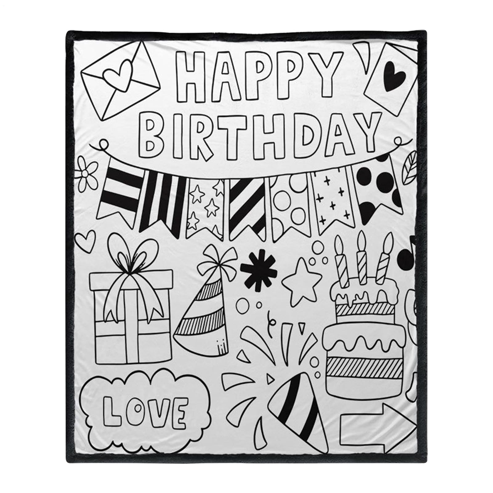 Couverture à colorier Happy Birthday, le cadeau d'anniversaire créatif idéal
